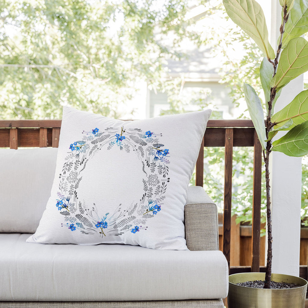 Iveta Abolina Dreamland Blue Outdoor Throw Pillow