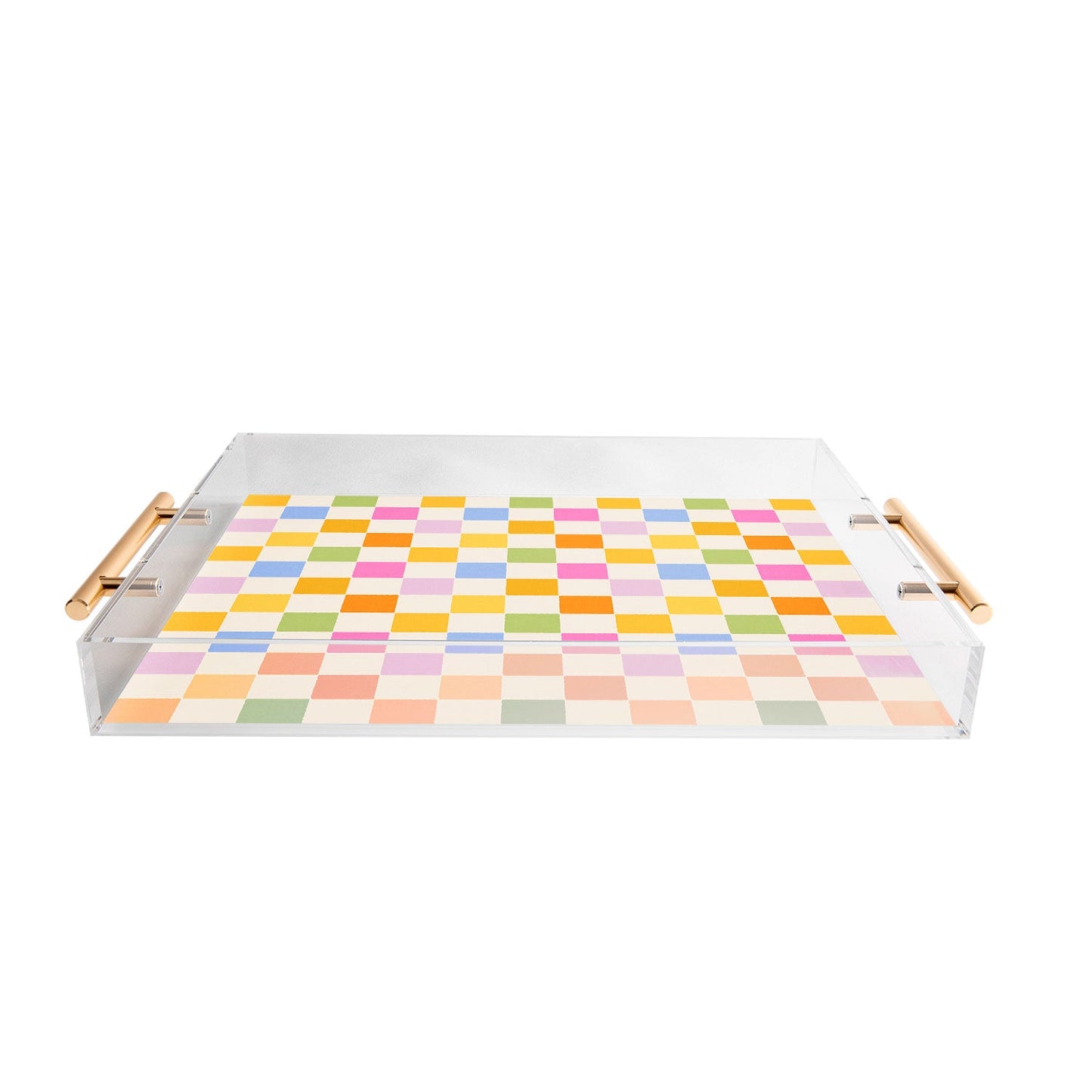 Iveta Abolina Eclectic Checker Check Cream Acrylic Tray