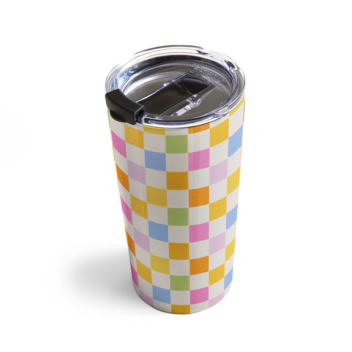 Iveta Abolina Eclectic Checker Check Cream Travel Mug