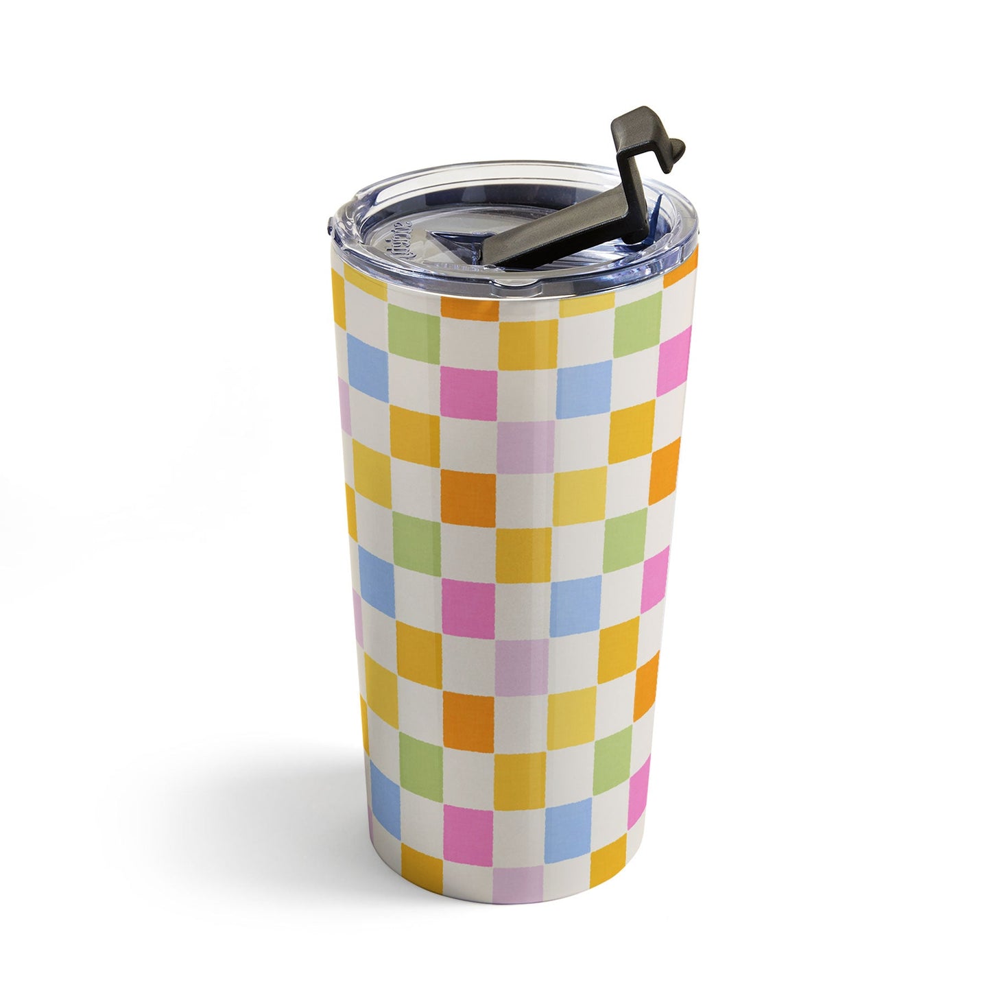 Iveta Abolina Eclectic Checker Check Cream Travel Mug