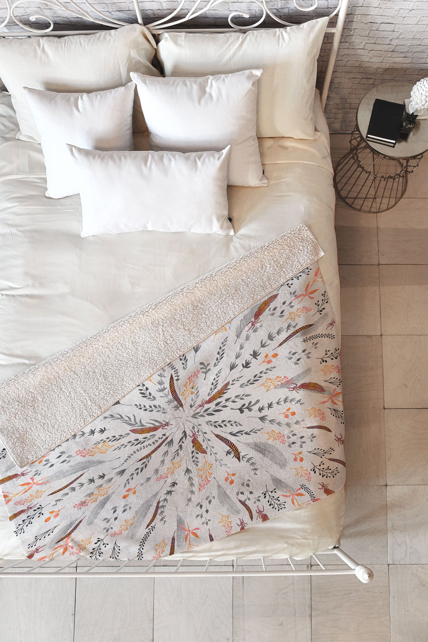 Iveta Abolina Feather Roll Fleece Throw Blanket