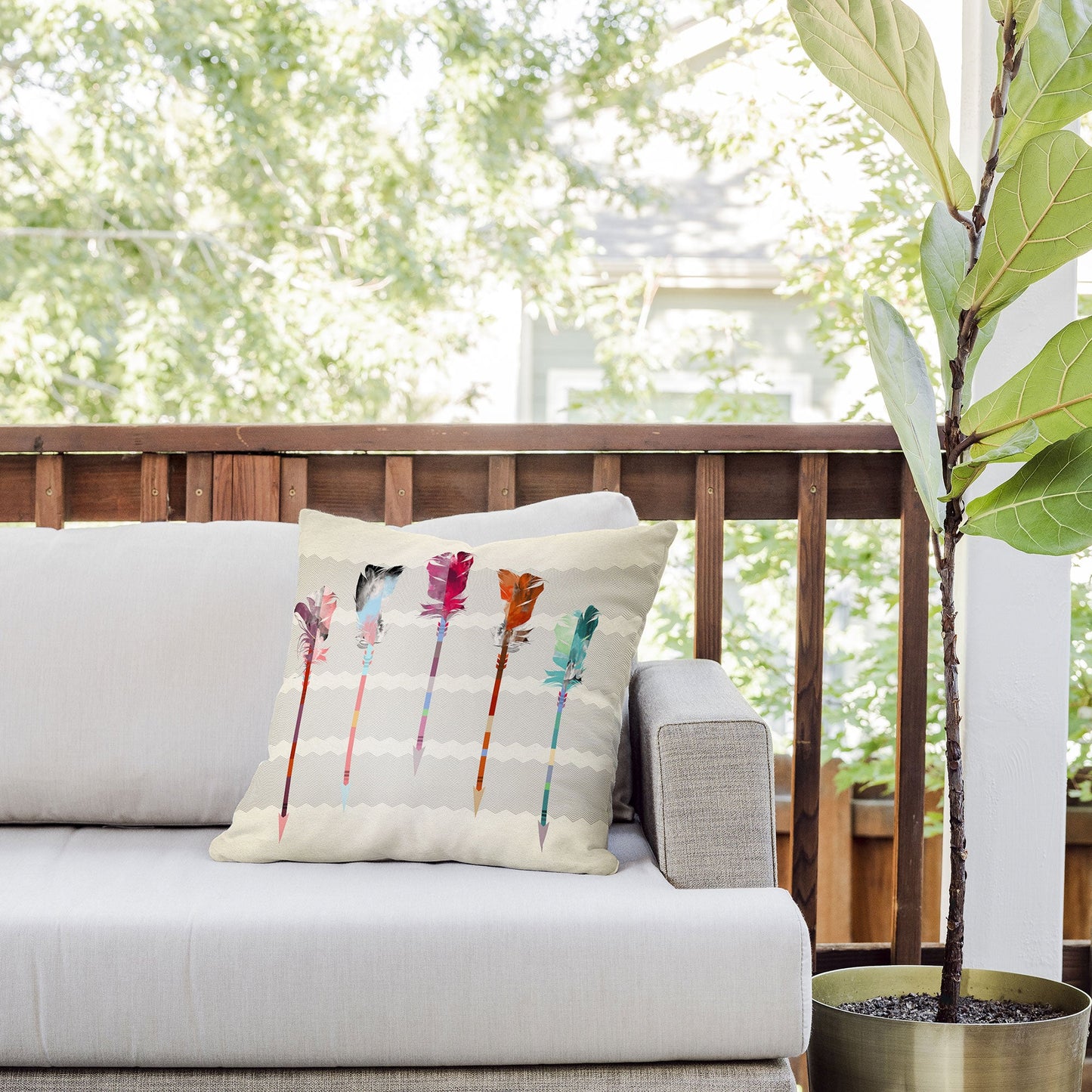 Iveta Abolina Feathered Arrows Outdoor Throw Pillow