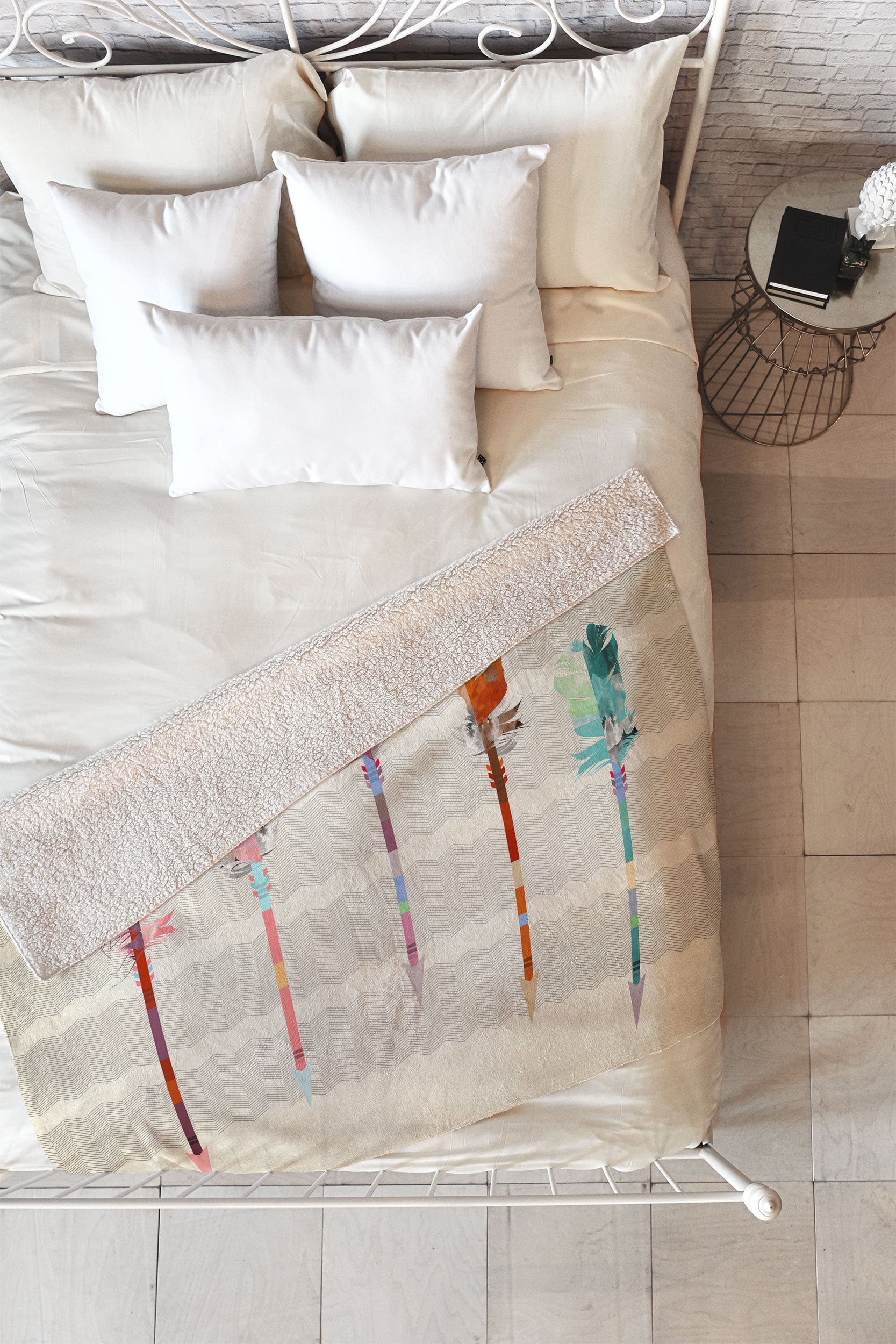 Iveta Abolina Feathered Arrows Fleece Throw Blanket