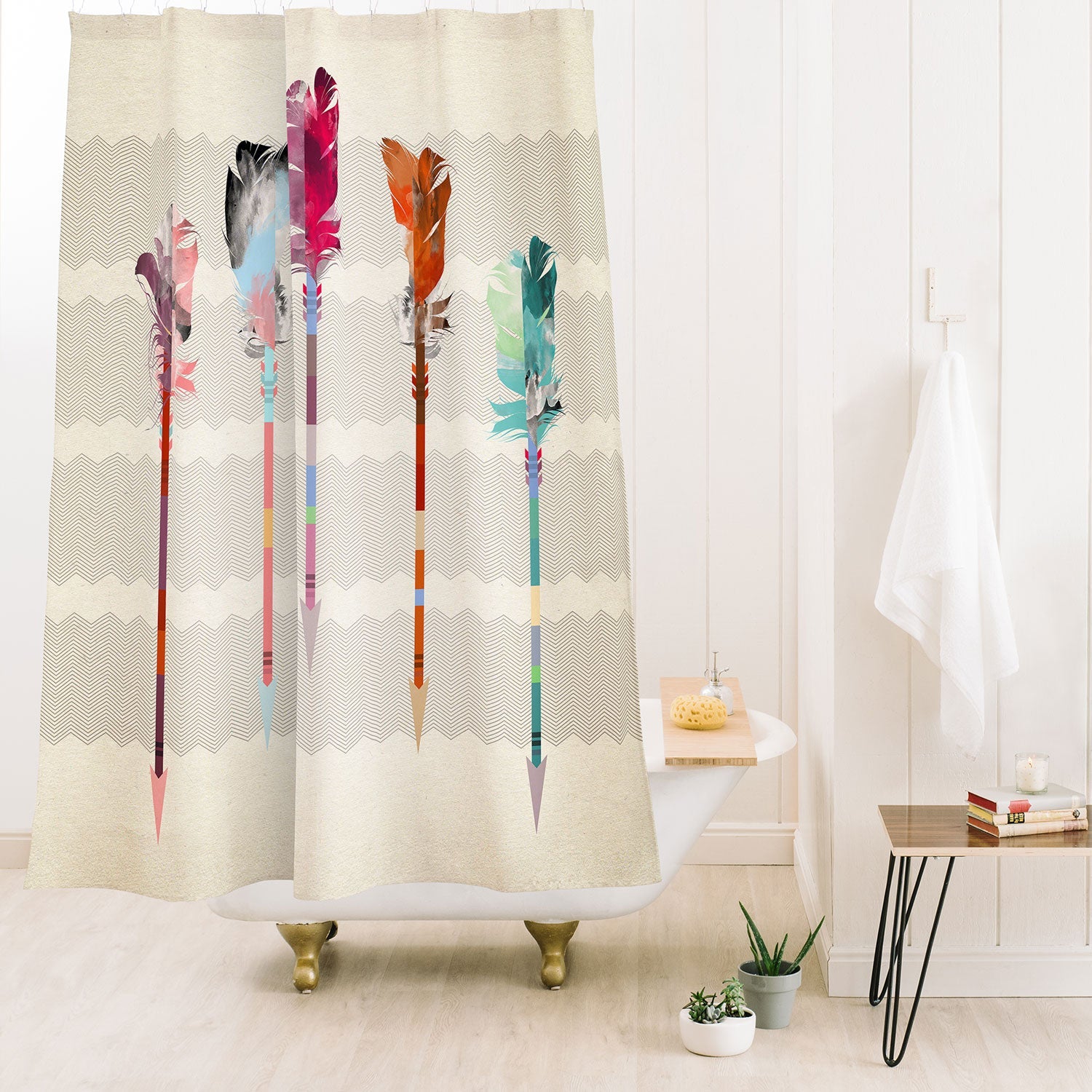 Iveta Abolina Feathered Arrows Shower Curtain