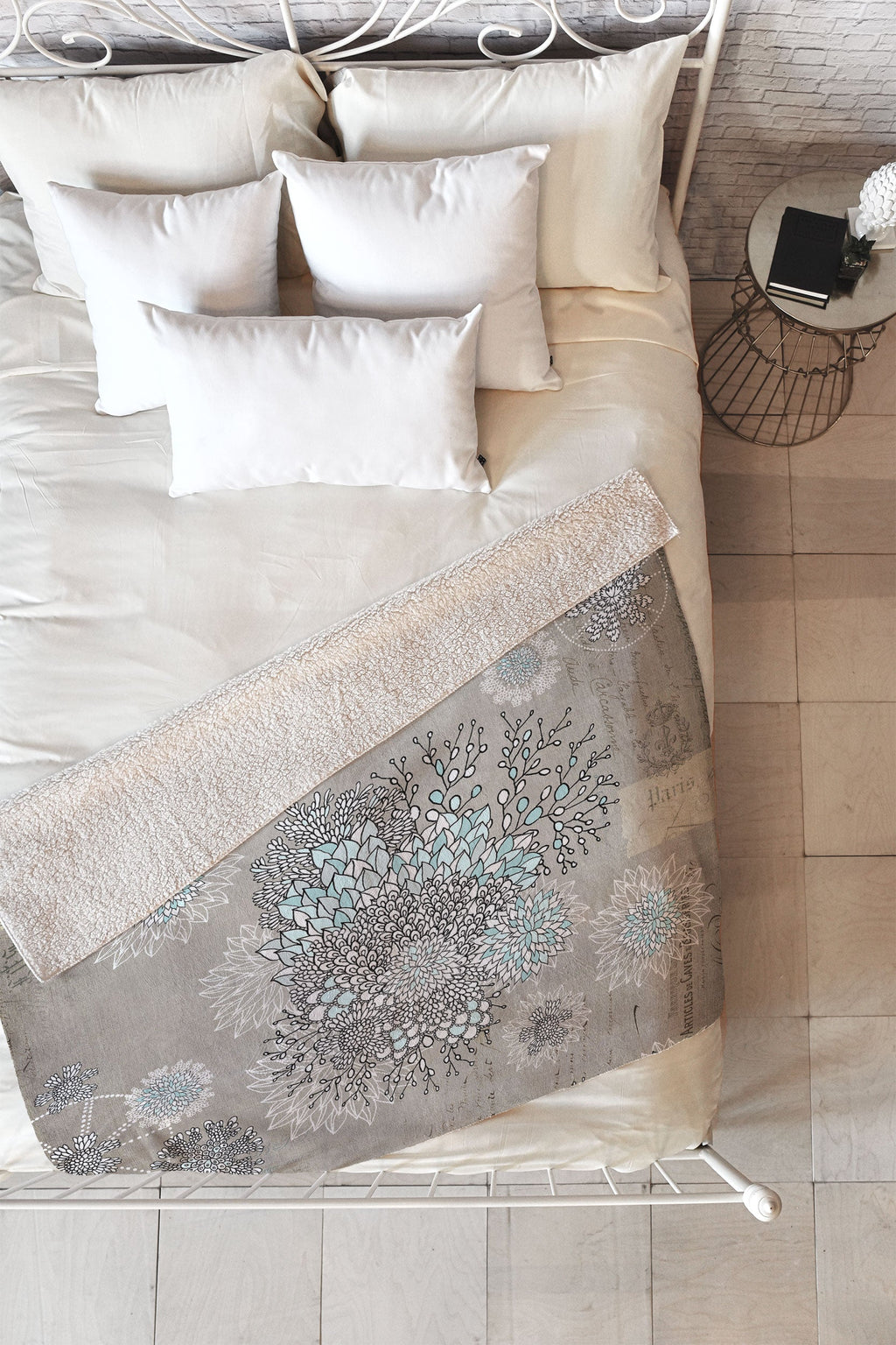 Iveta Abolina French Blue Fleece Throw Blanket