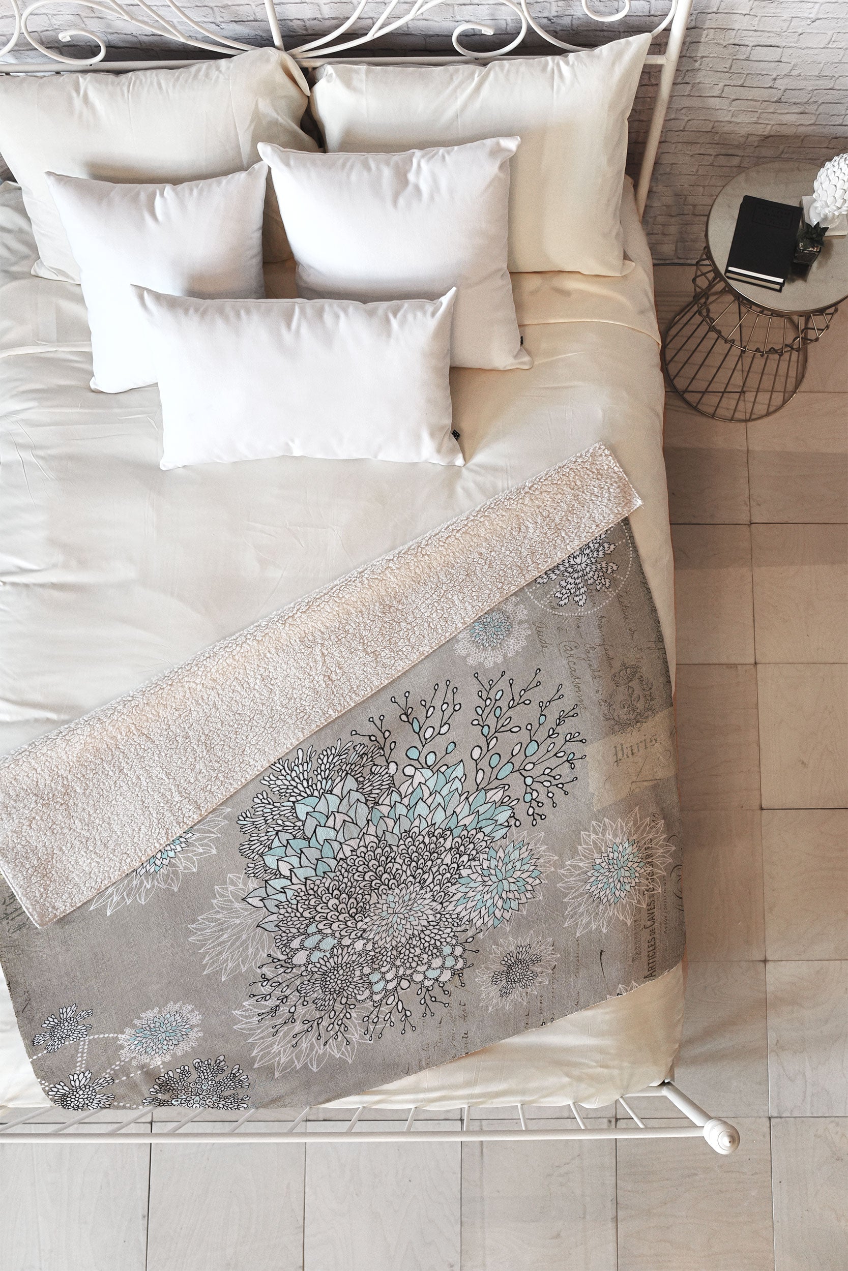Iveta Abolina French Blue Fleece Throw Blanket