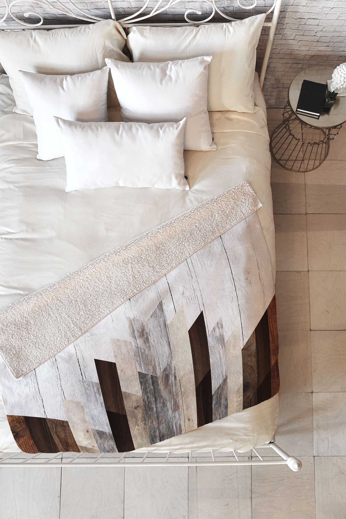 Iveta Abolina Geo Wood 3 Fleece Throw Blanket