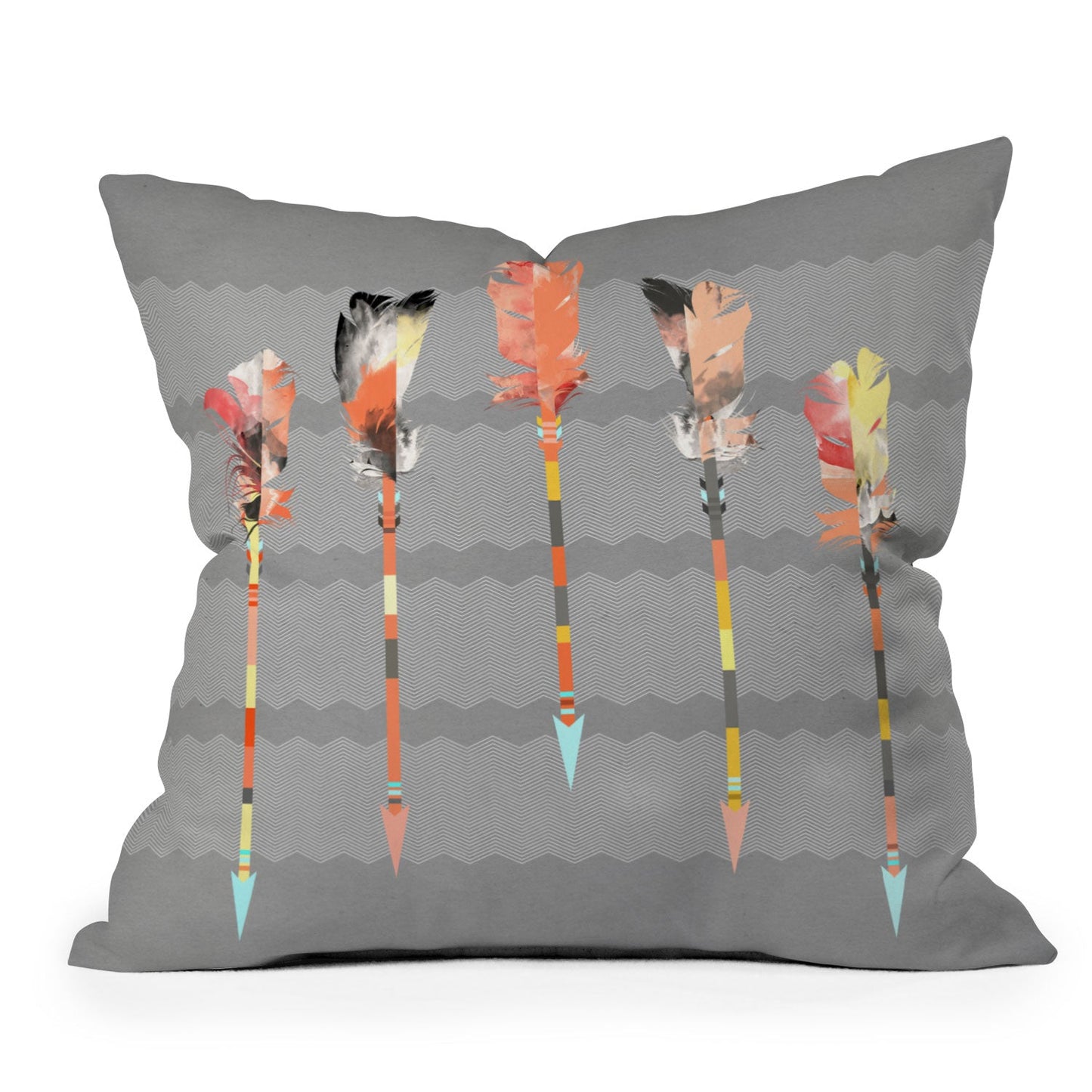 Iveta Abolina Gray Pastel Feathers Throw Pillow