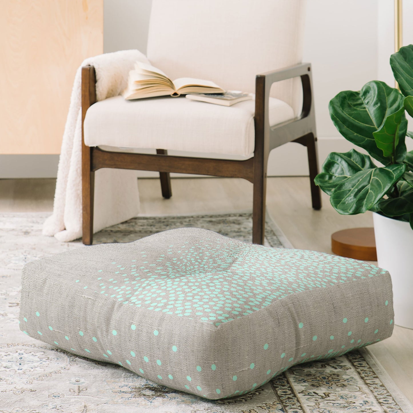 Iveta Abolina Hint of Mint Floor Pillow Square
