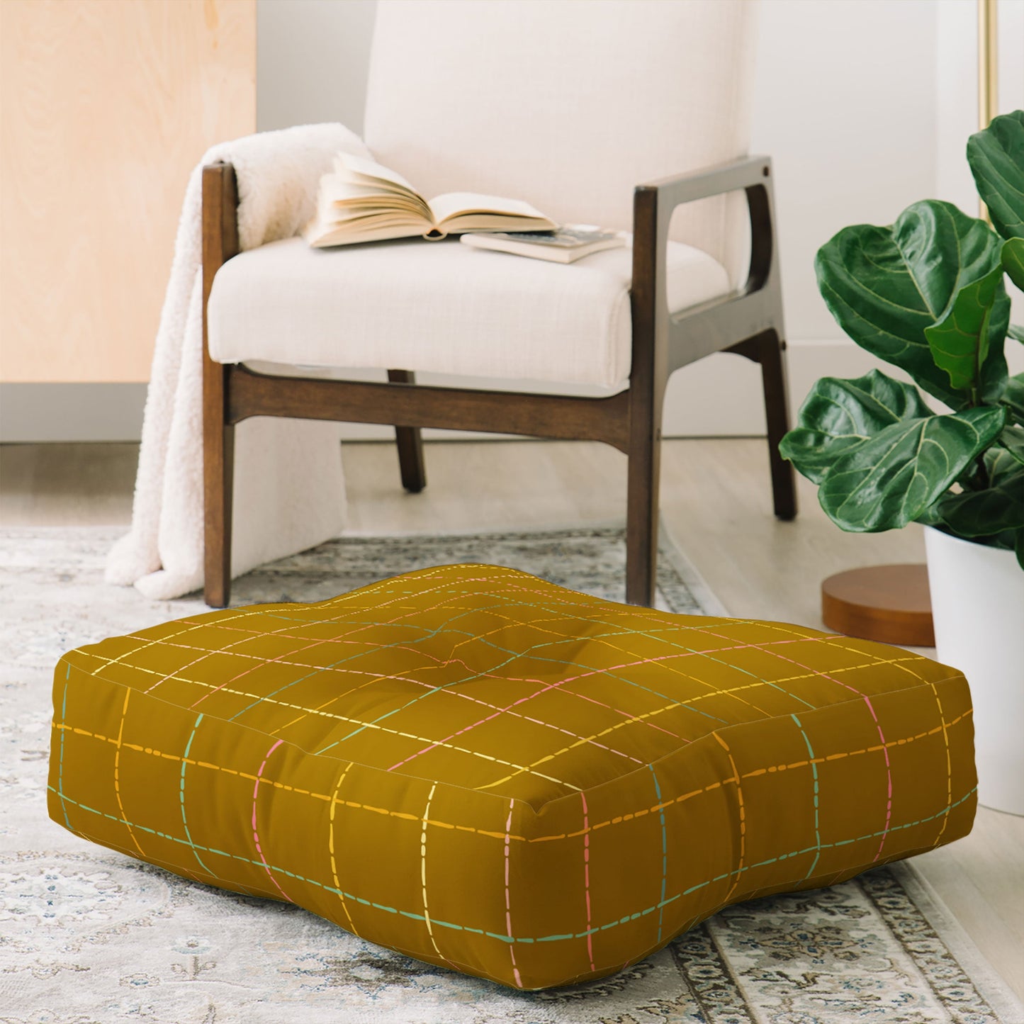 Iveta Abolina Marielle Saffron Floor Pillow Square