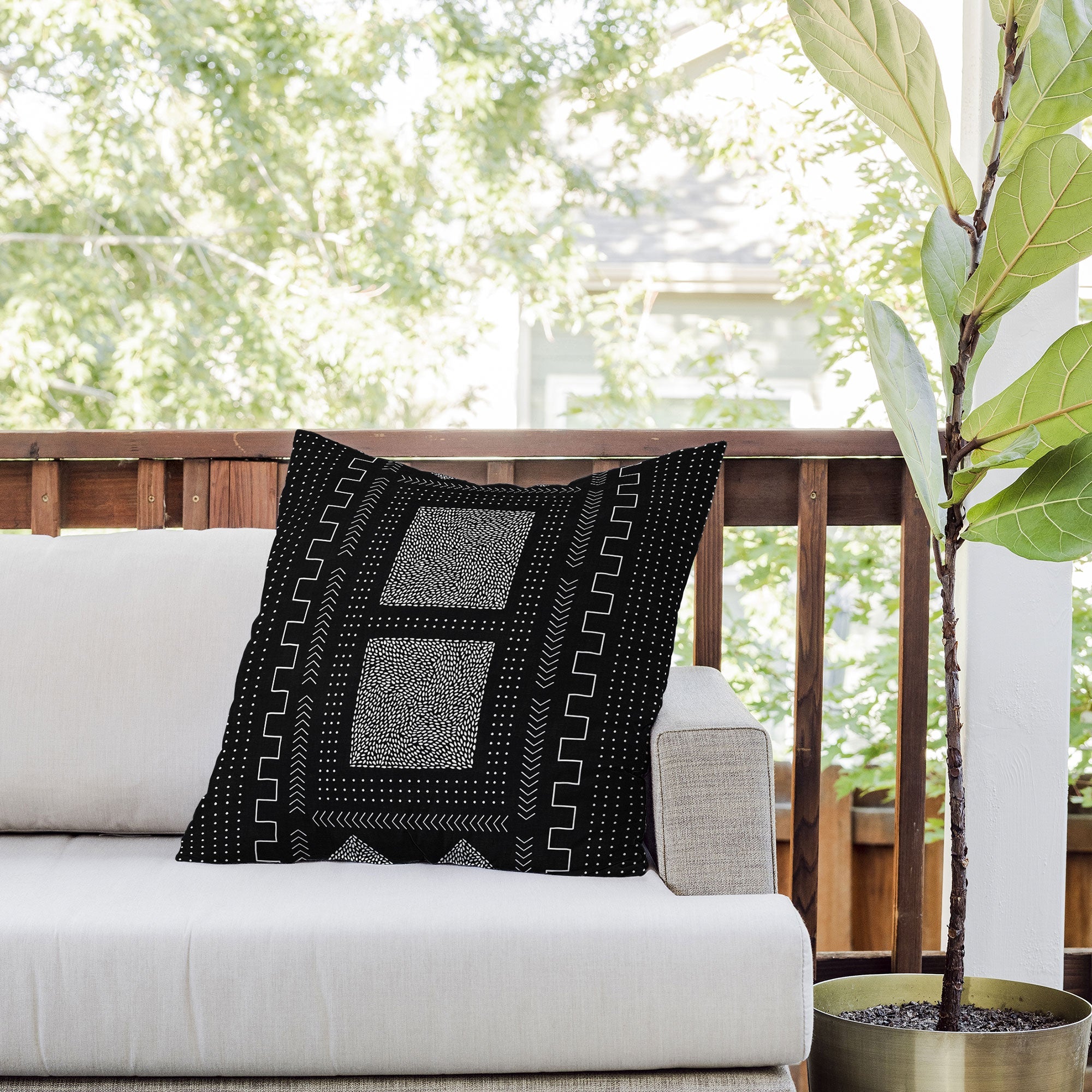 Iveta Abolina Mud Cloth Inspo I Outdoor Throw Pillow