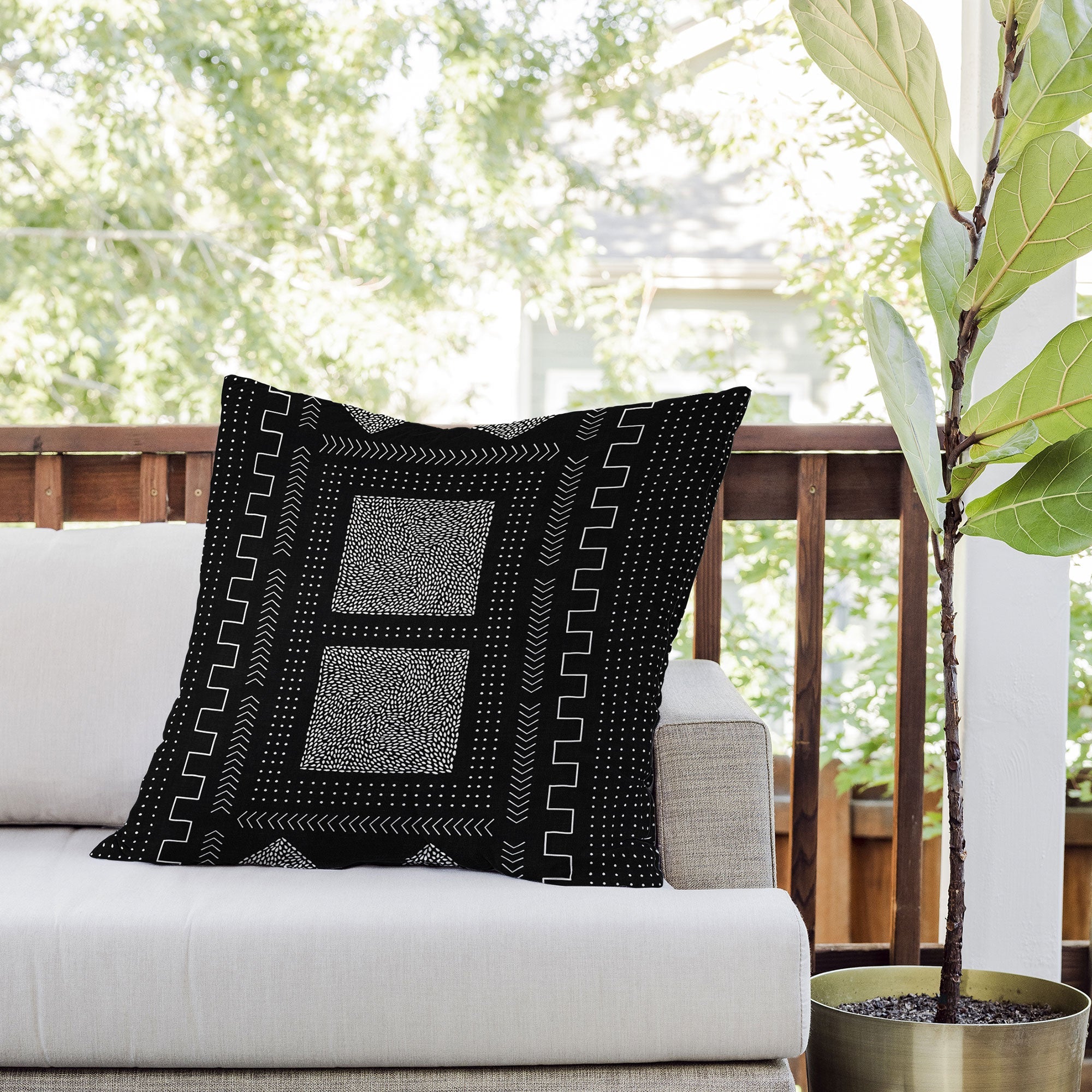 Iveta Abolina Mud Cloth Inspo I Outdoor Throw Pillow