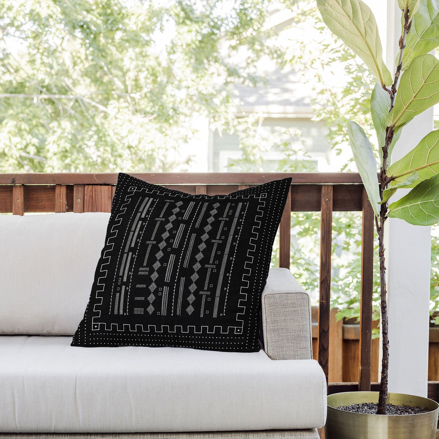 Iveta Abolina Mud Cloth Inspo V Outdoor Throw Pillow