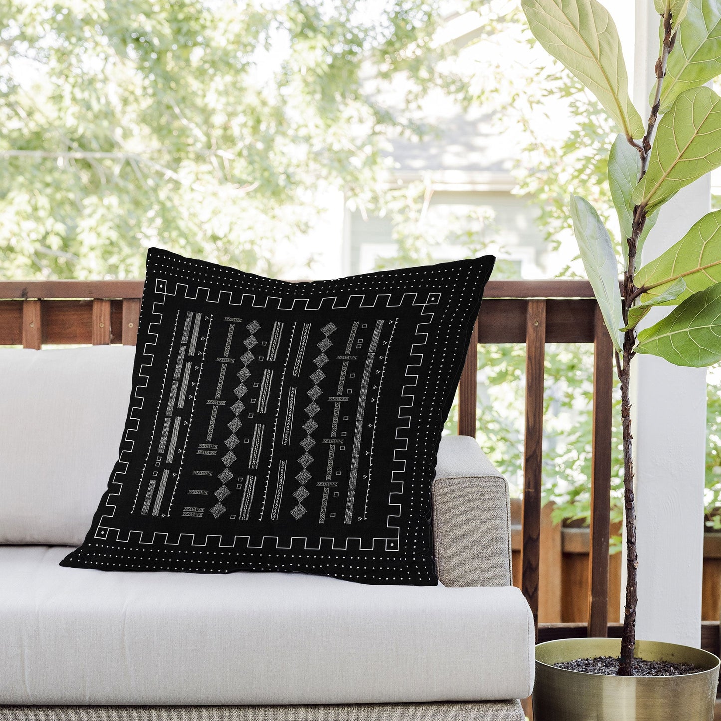 Iveta Abolina Mud Cloth Inspo V Outdoor Throw Pillow