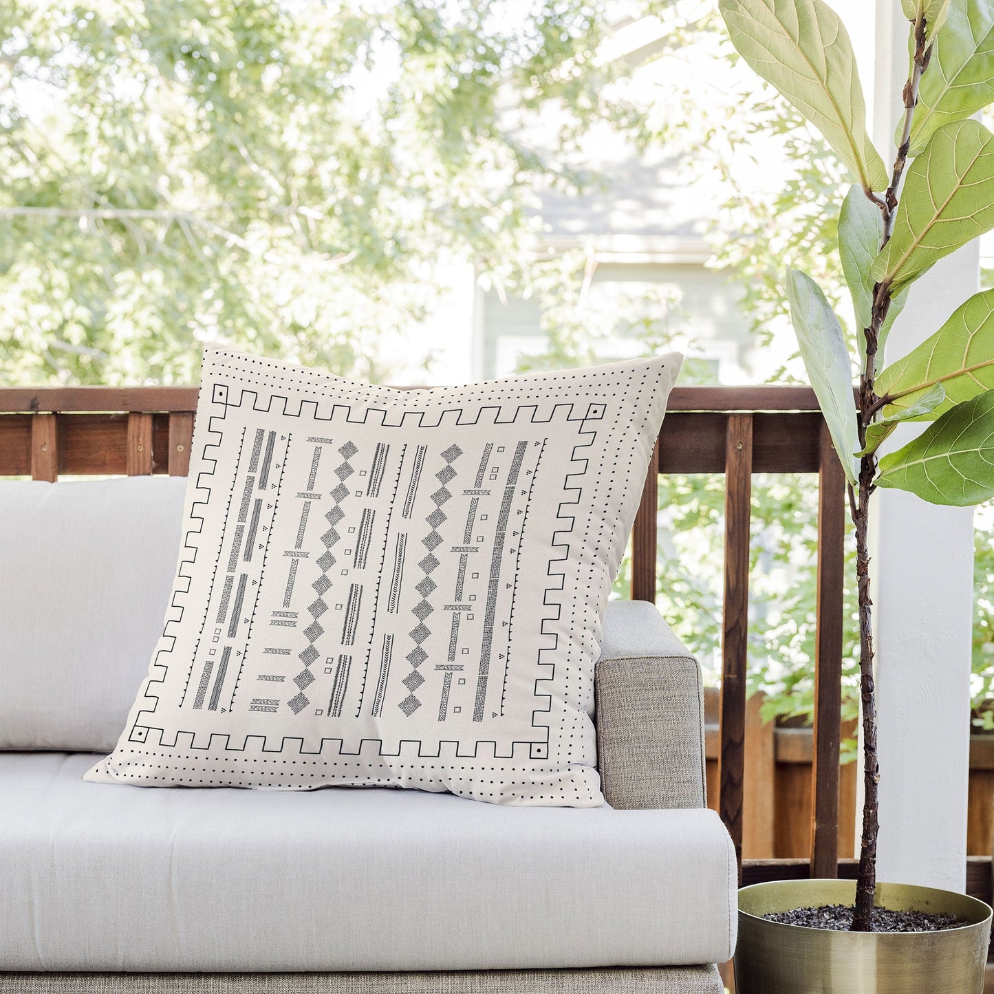 Iveta Abolina Mud Cloth Inspo VI Outdoor Throw Pillow