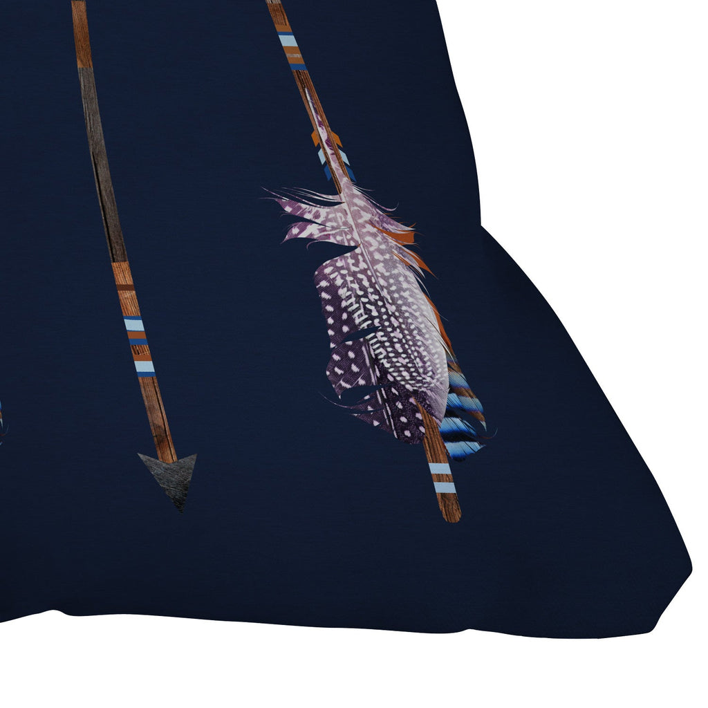 Iveta Abolina Native Blue Arrows Outdoor Throw Pillow