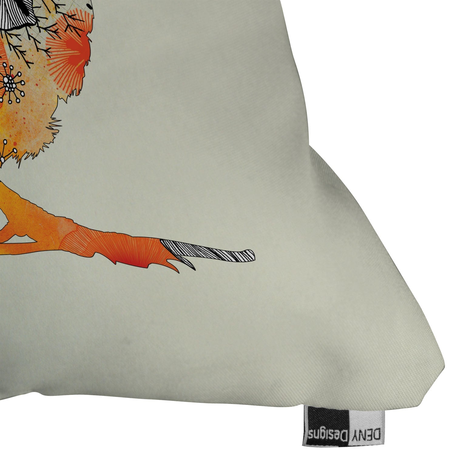 Iveta Abolina Orange Bird Throw Pillow
