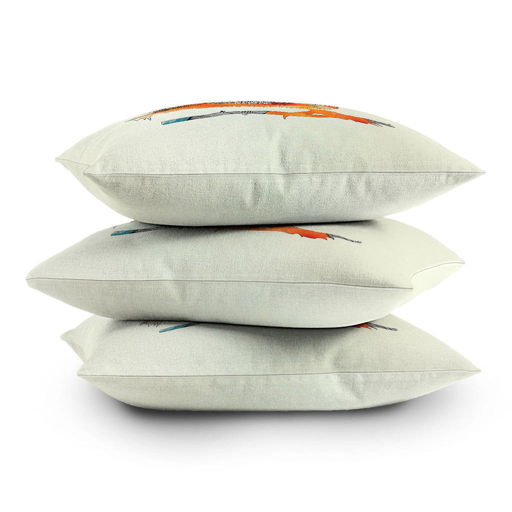 Iveta Abolina Orange Bird Throw Pillow