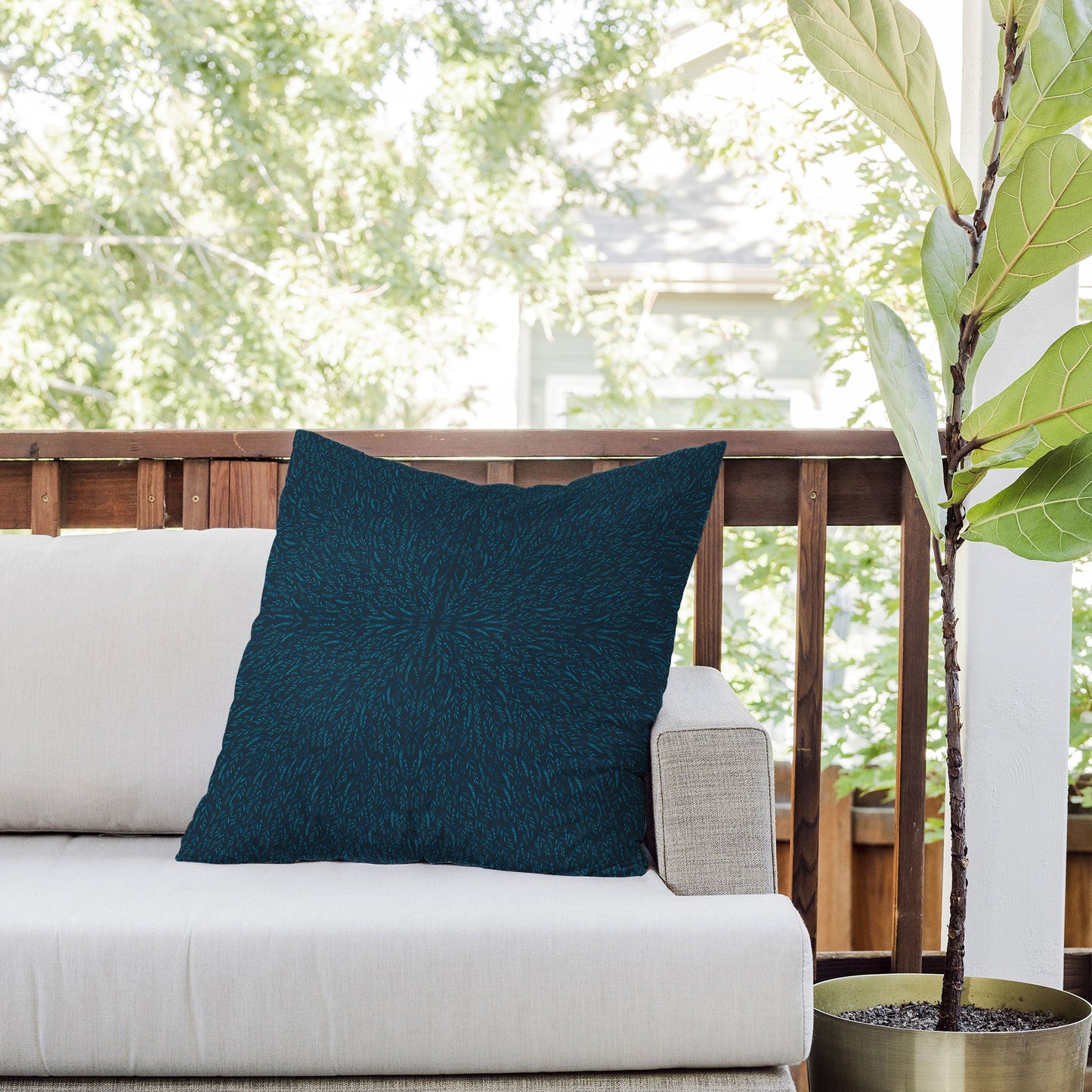 Iveta Abolina Peacock Pond Outdoor Throw Pillow