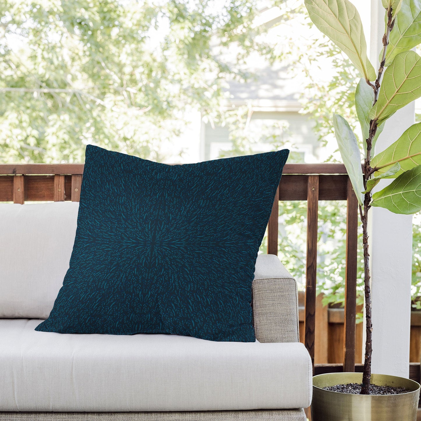 Iveta Abolina Peacock Pond Outdoor Throw Pillow