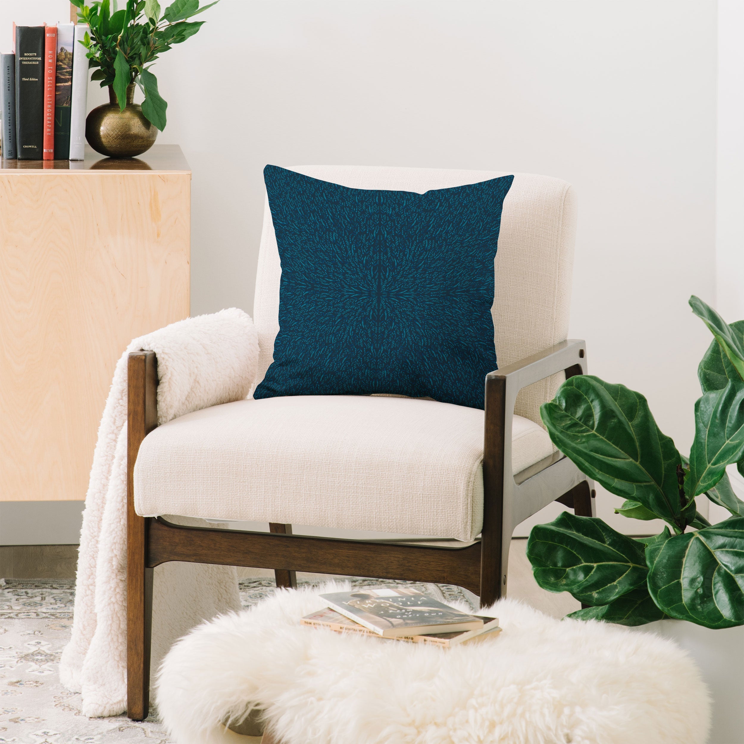 Iveta Abolina Peacock Pond Throw Pillow