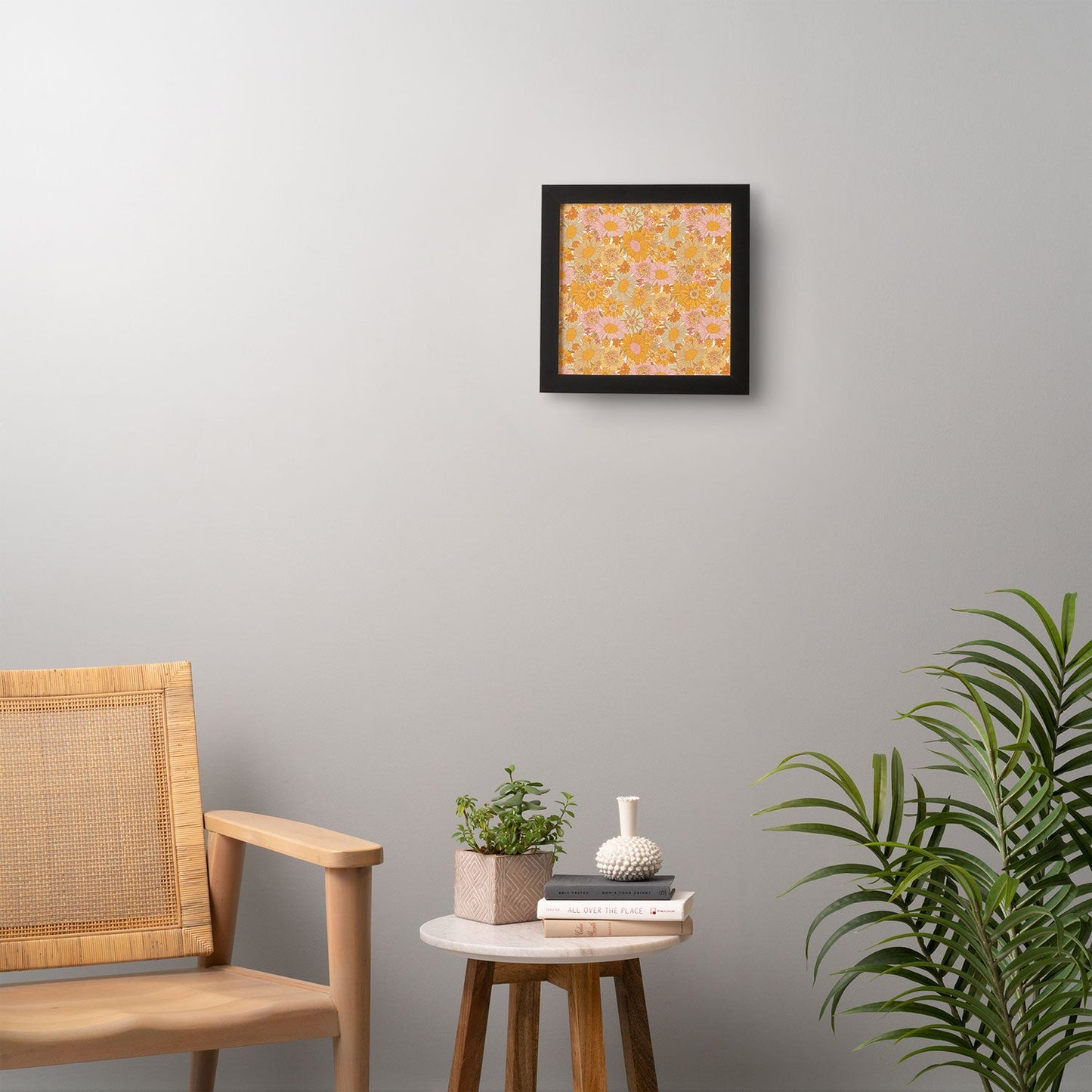 Iveta Abolina Retro Florals 70s Cream Framed Wall Art