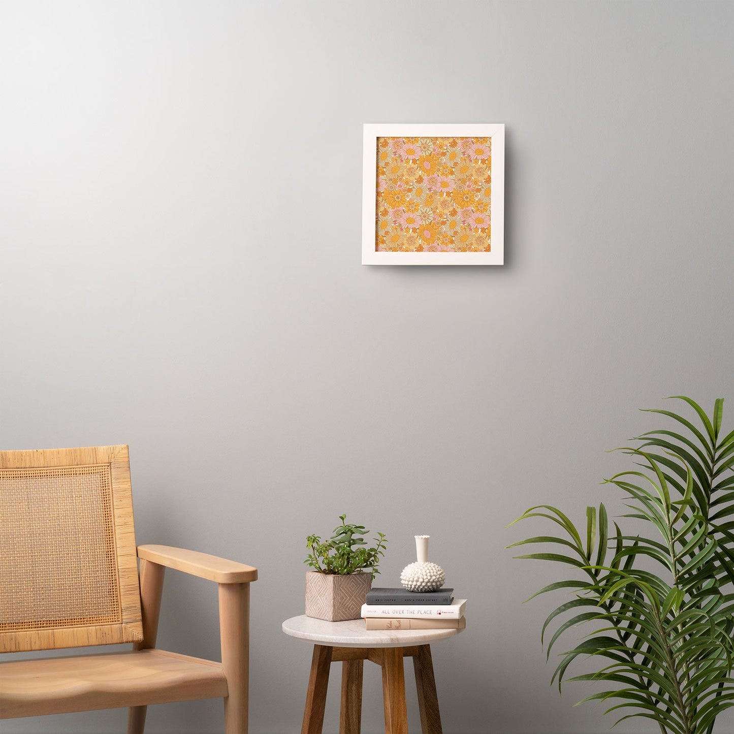 Iveta Abolina Retro Florals 70s Cream Framed Wall Art