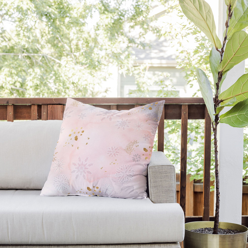 Iveta Abolina Rose Winterland Outdoor Throw Pillow