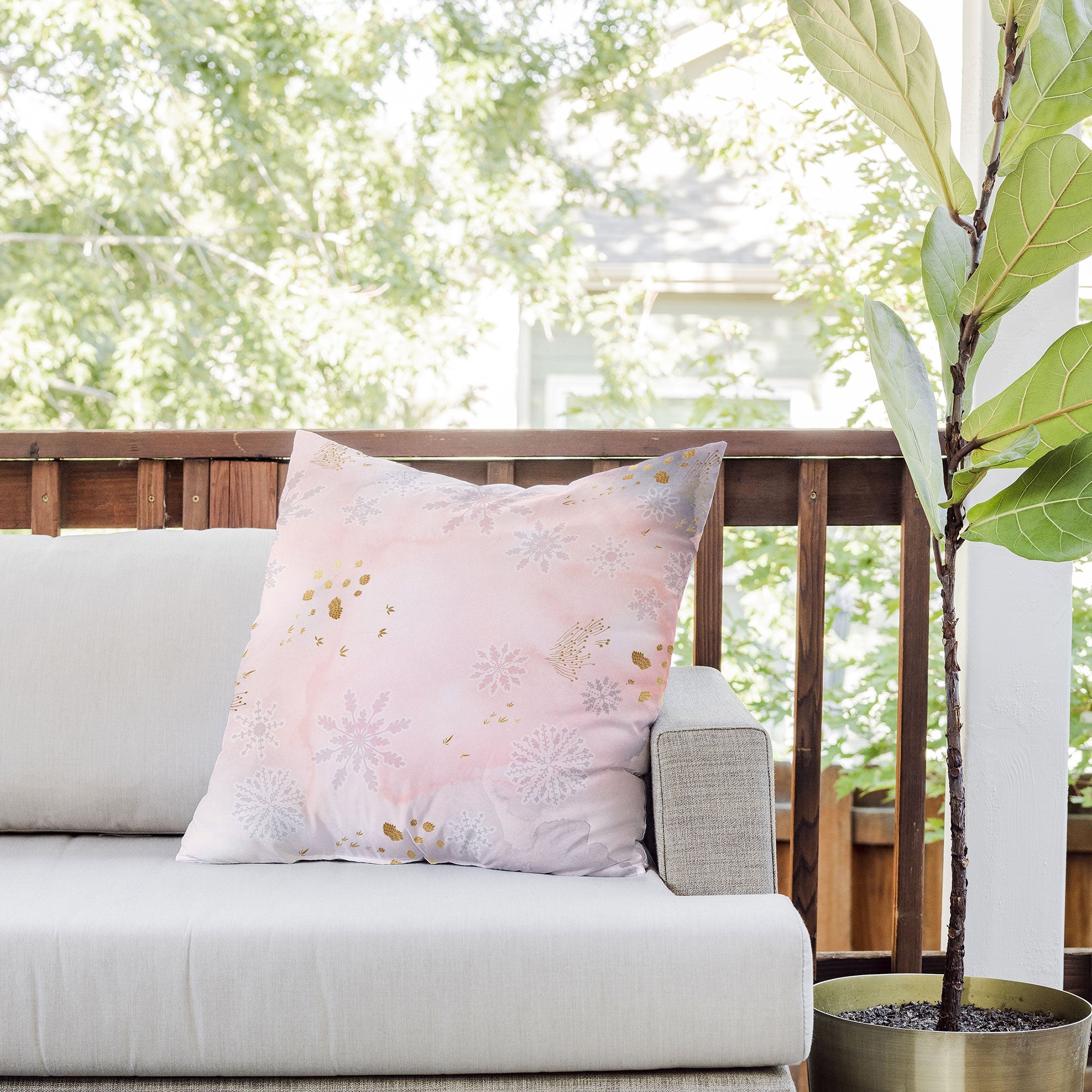 Iveta Abolina Rose Winterland Outdoor Throw Pillow