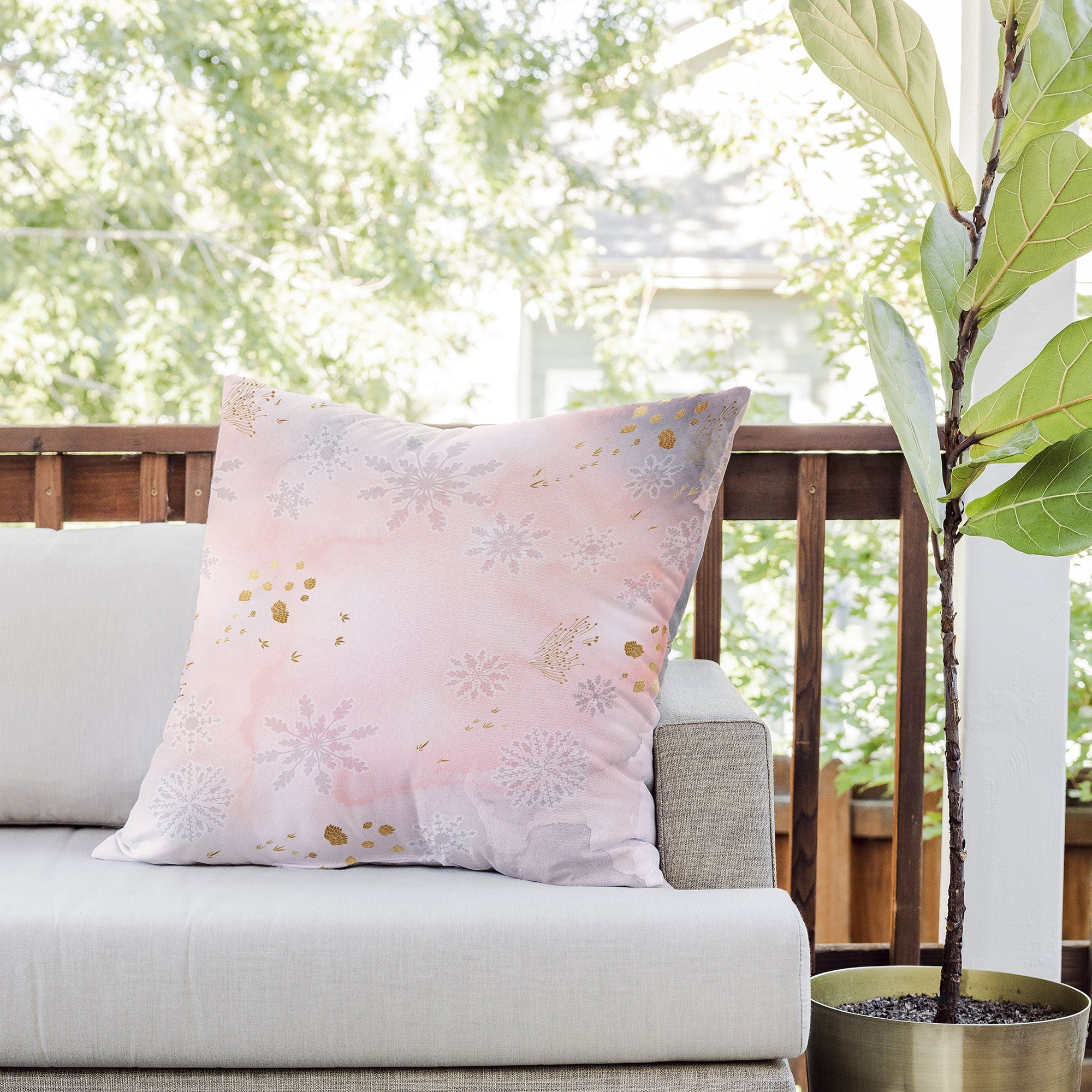 Iveta Abolina Rose Winterland Outdoor Throw Pillow