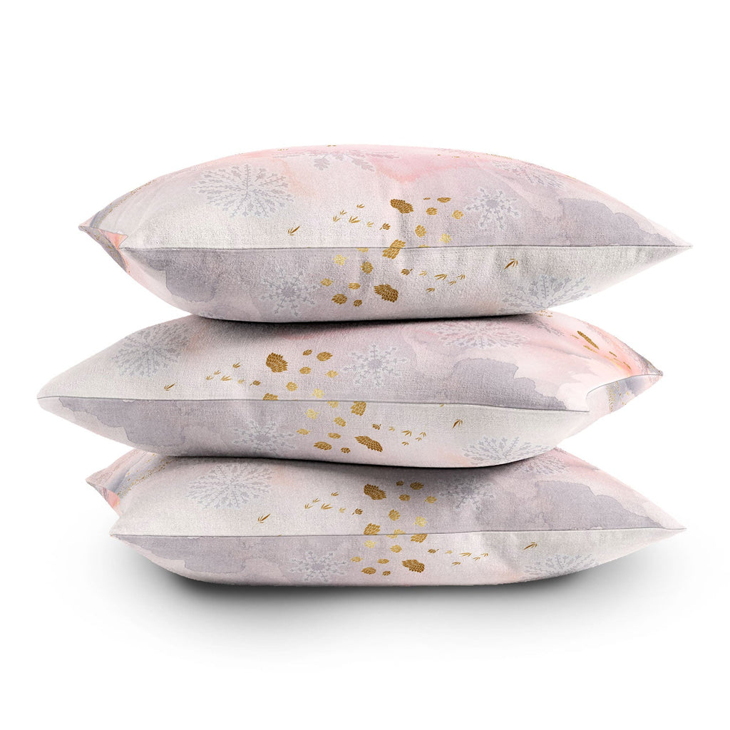 Iveta Abolina Rose Winterland Outdoor Throw Pillow