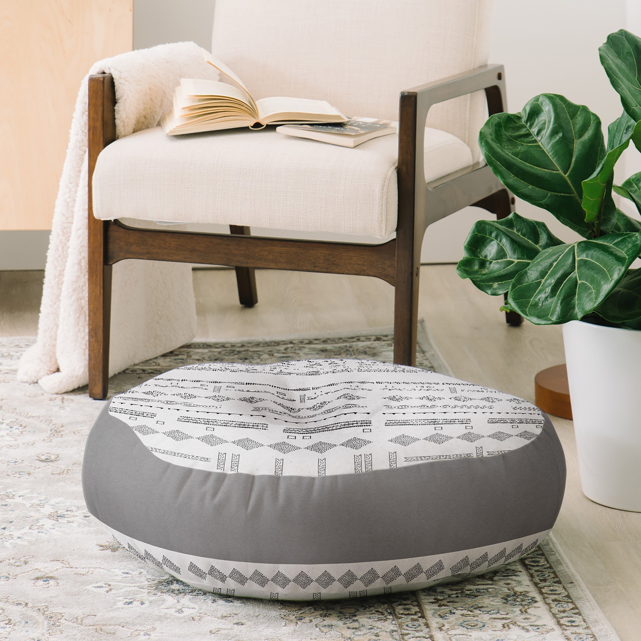 Iveta Abolina Study in Gray VII Floor Pillow Round