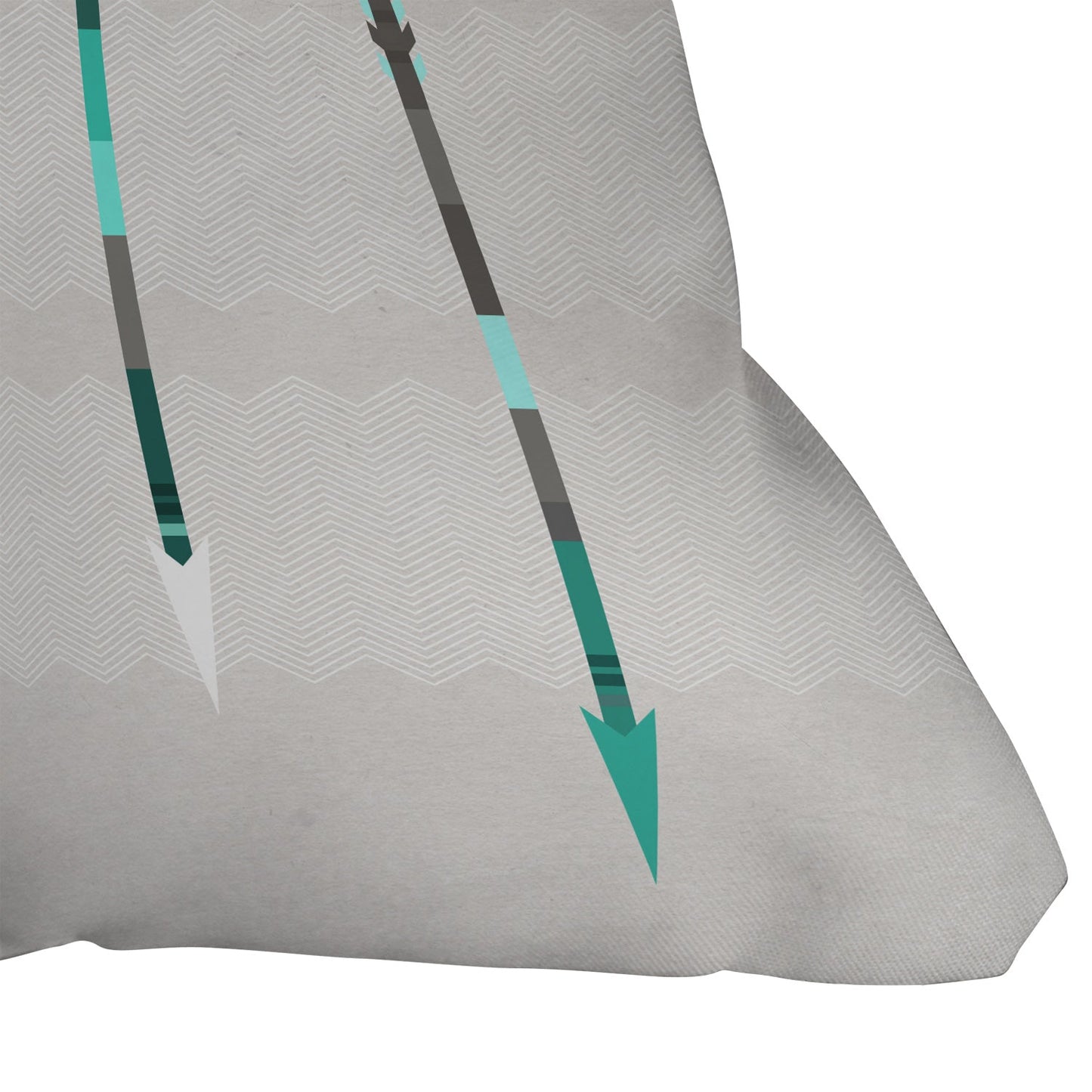 Iveta Abolina Teal Feathers Outdoor Throw Pillow