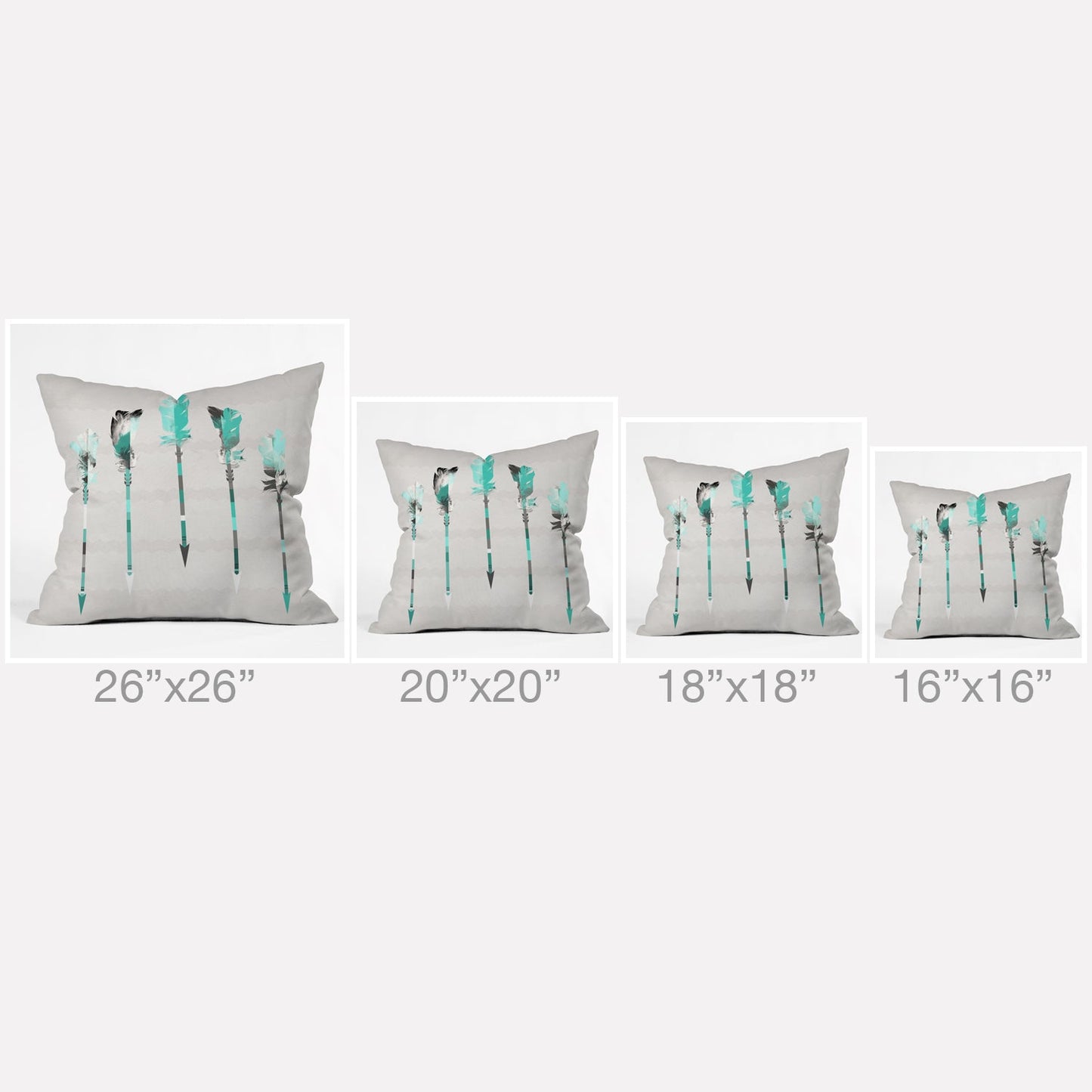 Iveta Abolina Teal Feathers Outdoor Throw Pillow