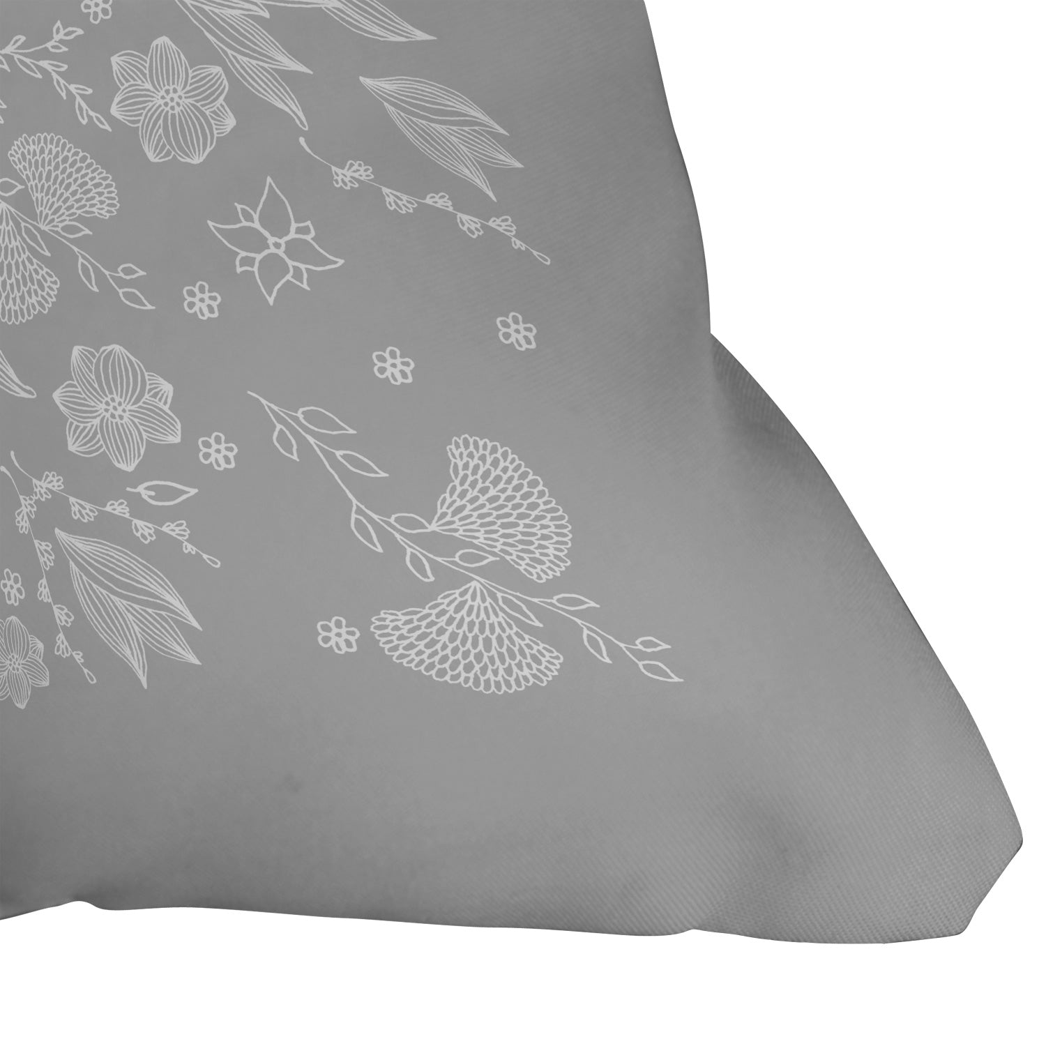 Iveta Abolina White Floral Gray II Throw Pillow
