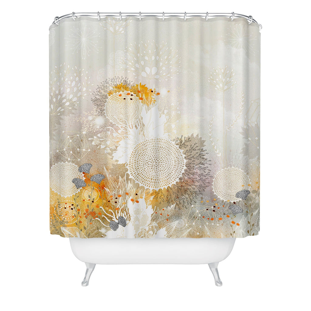 Iveta Abolina White Velvet Shower Curtain