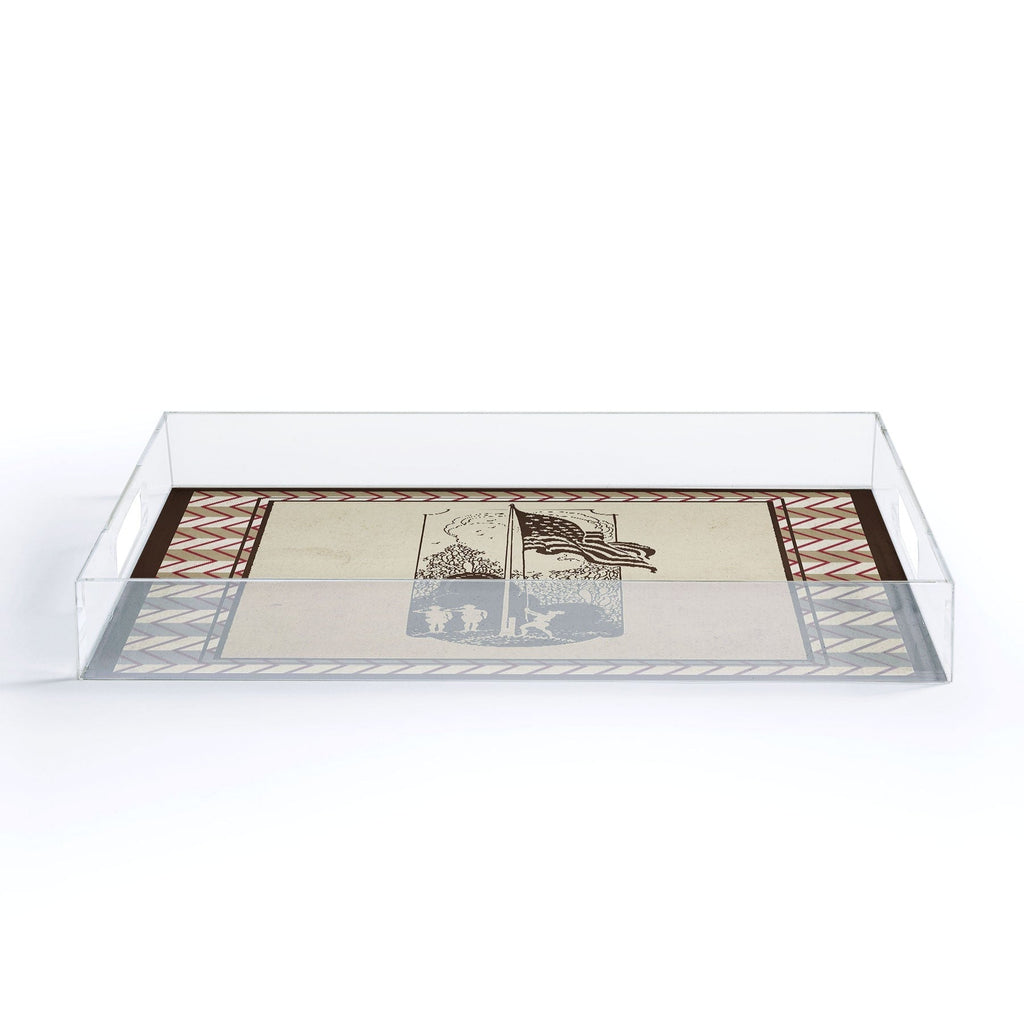 DENY Designs Flag Raisers Striped Square Acrylic Tray