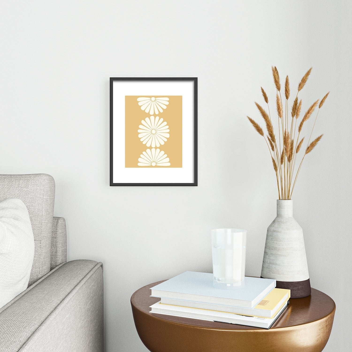 Colour Poems Retro Daisy XXIV Metal Framed Art Print