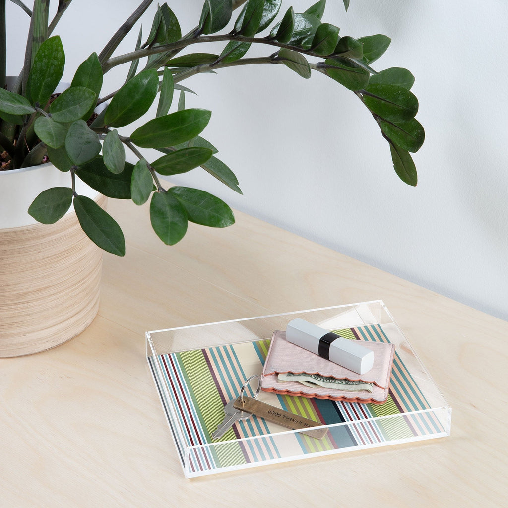 Marta Barragan Camarasa Colorful Stripe Delight Acrylic Tray