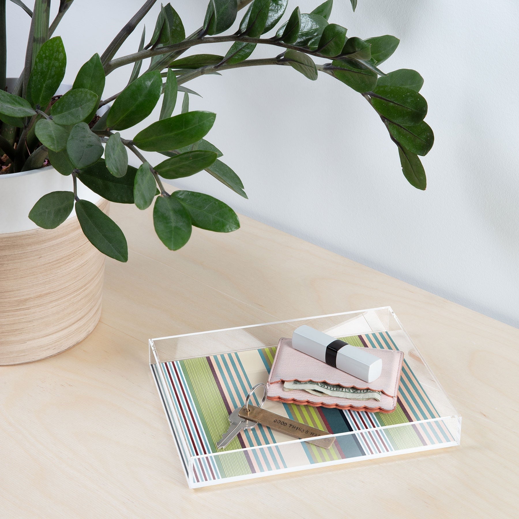 Marta Barragan Camarasa Colorful Stripe Delight Acrylic Tray