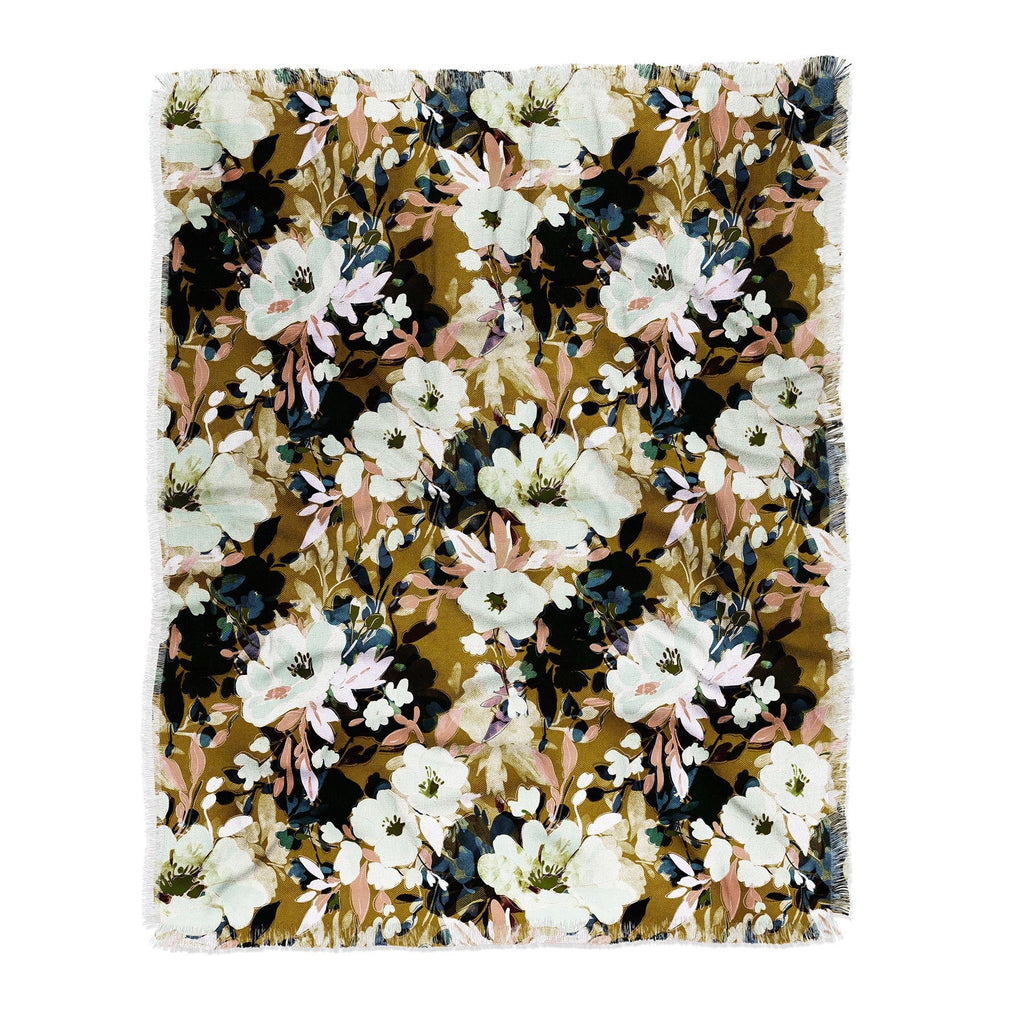 Marta Barragan Camarasa Romantic Floral Fusion Throw Blanket