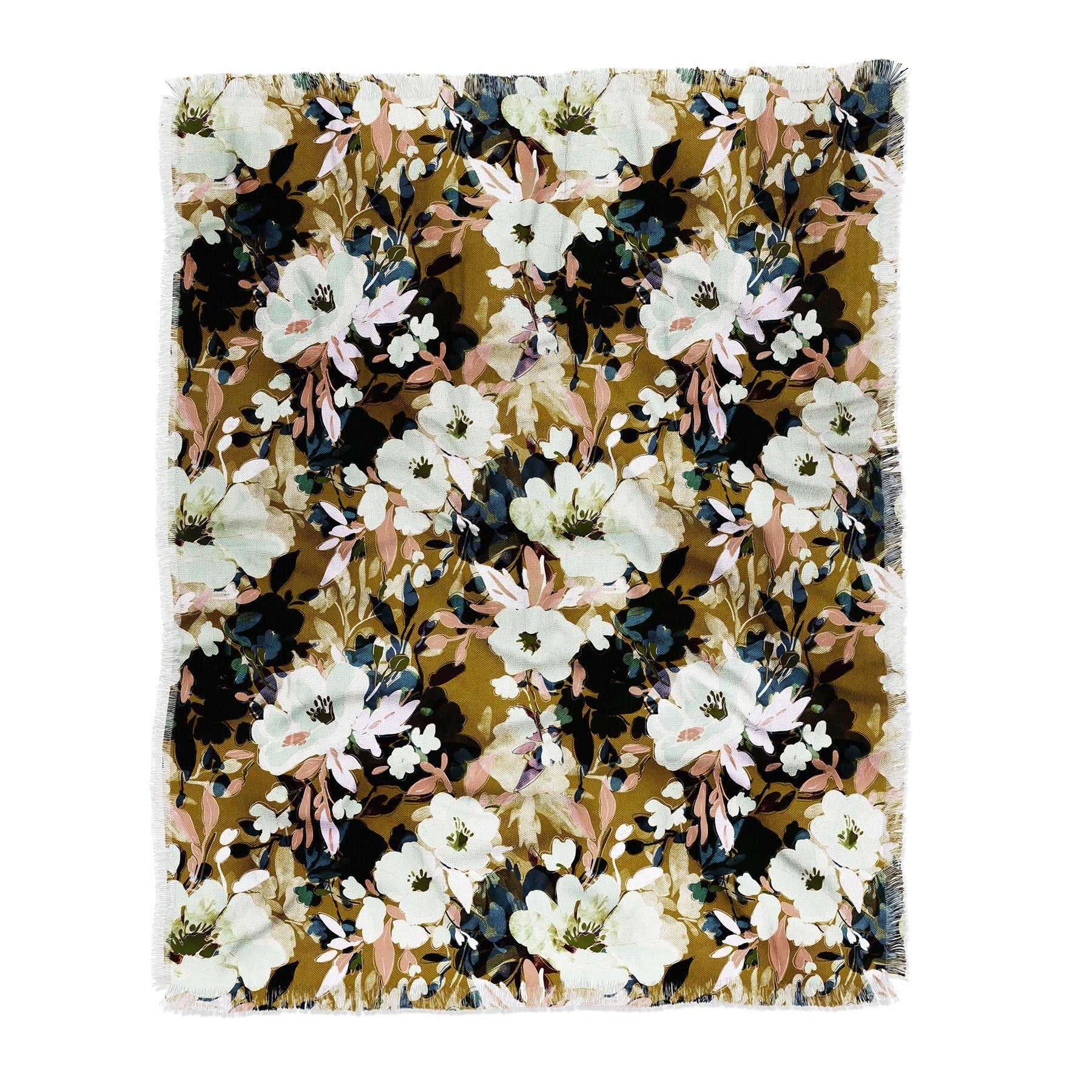 Marta Barragan Camarasa Romantic Floral Fusion Throw Blanket
