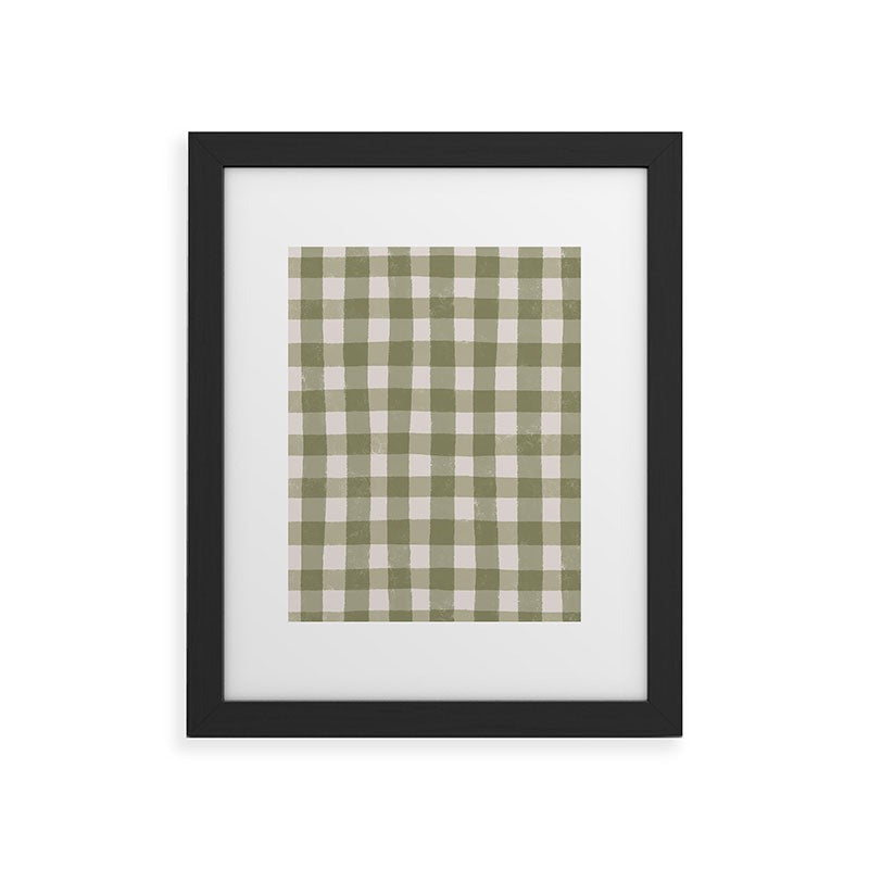 Menina Lisboa Rustic Green Plaid Framed Art Print