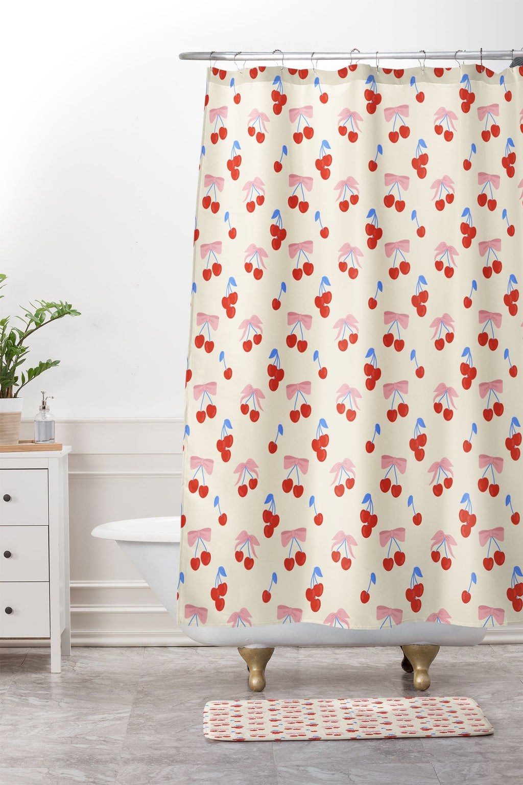 Design by Spark Cherries And Ribbons Memory Foam Bath Mat