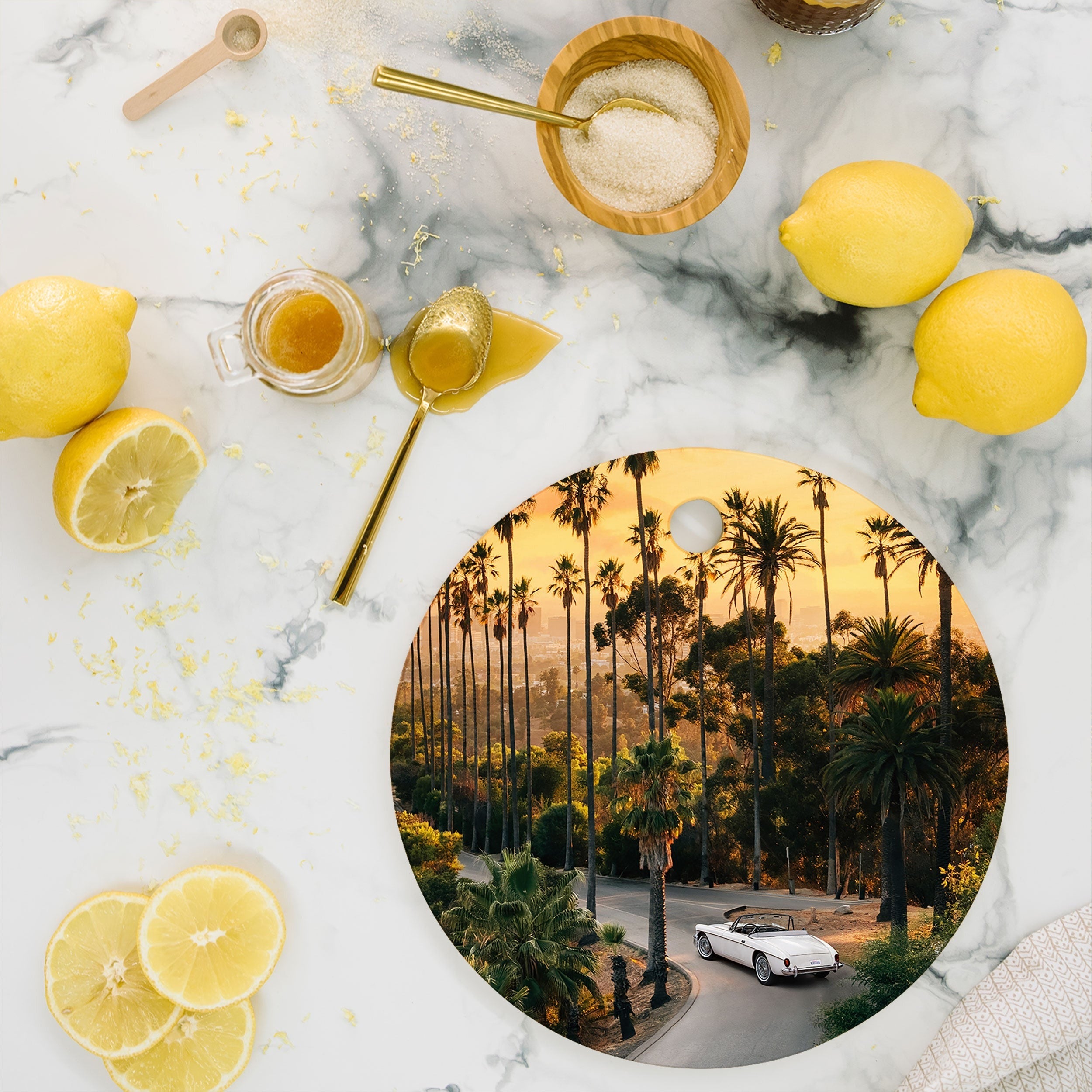 Gal Design Sunset Blvd Cutting Board Round