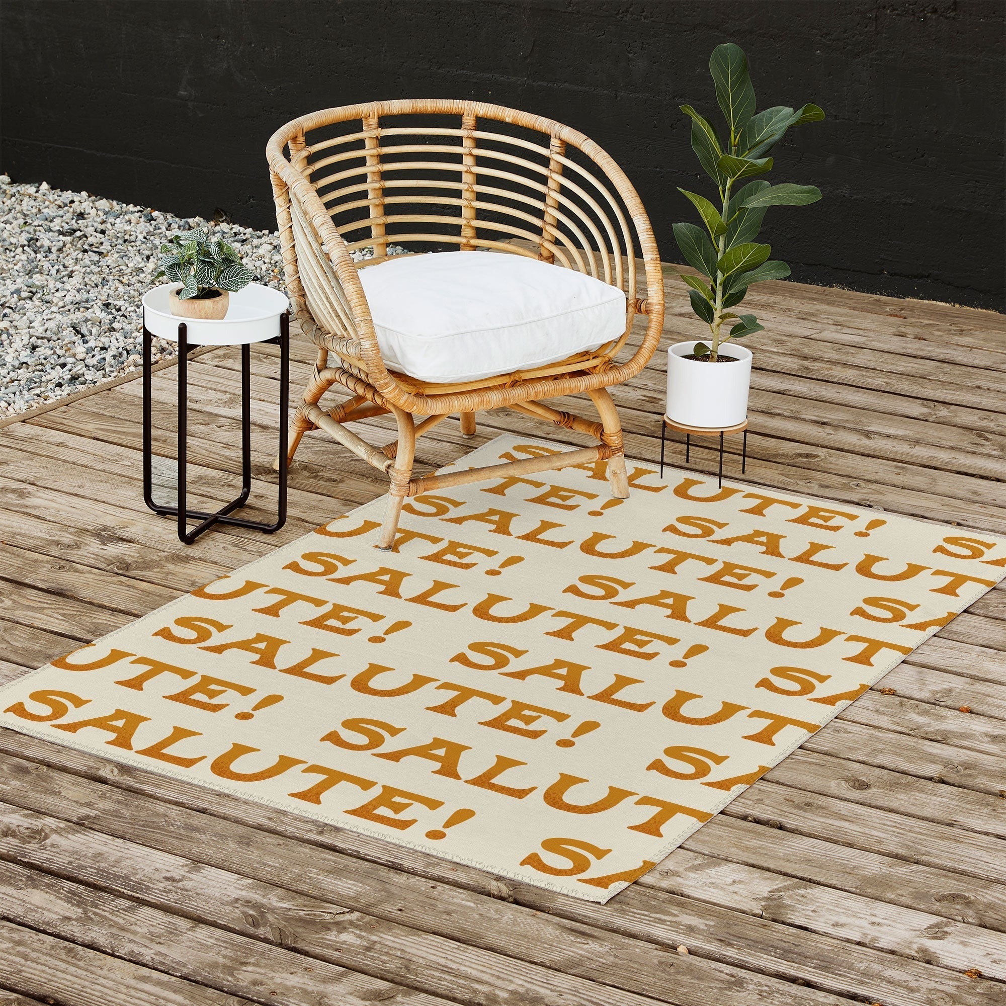 Jessica Molina Salute Gold Pattern on Cream Outdoor Rug