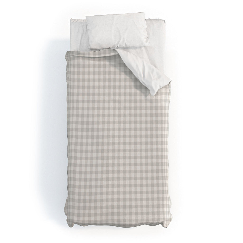 Colour Poems Gingham Plaid Pattern Cloud White Duvet Cover