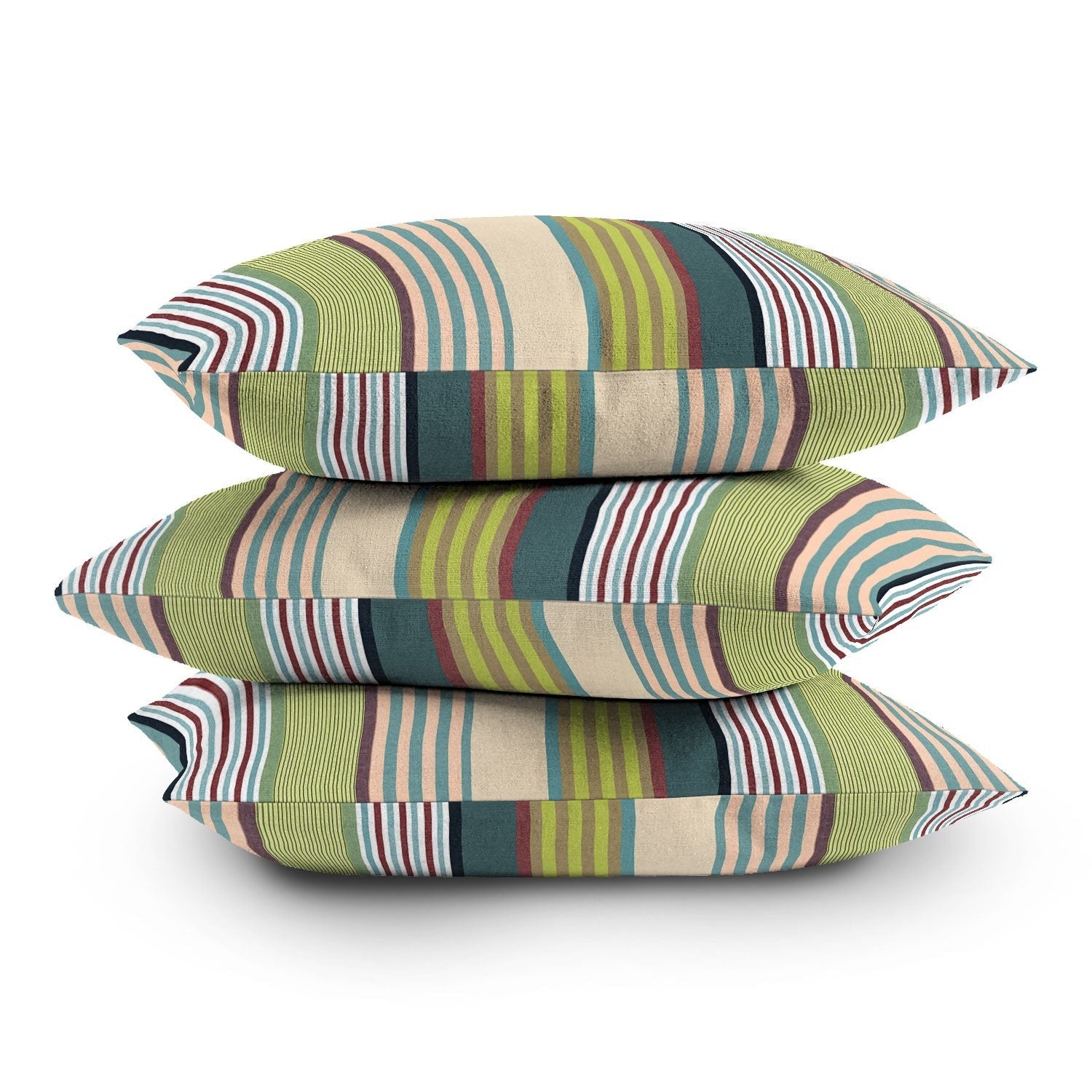 Marta Barragan Camarasa Colorful Stripe Delight Outdoor Throw Pillow
