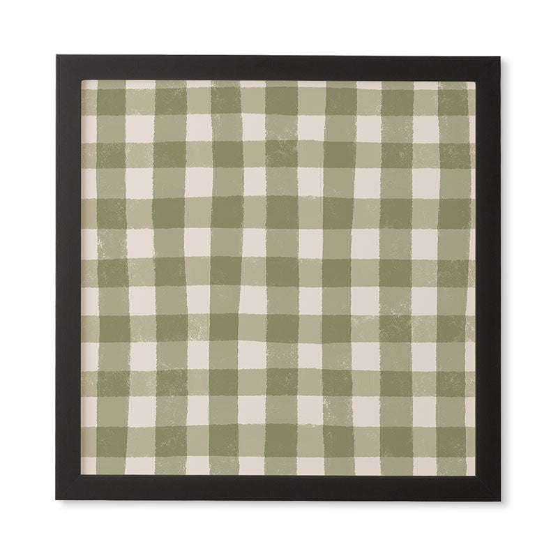 Menina Lisboa Rustic Green Plaid Framed Wall Art