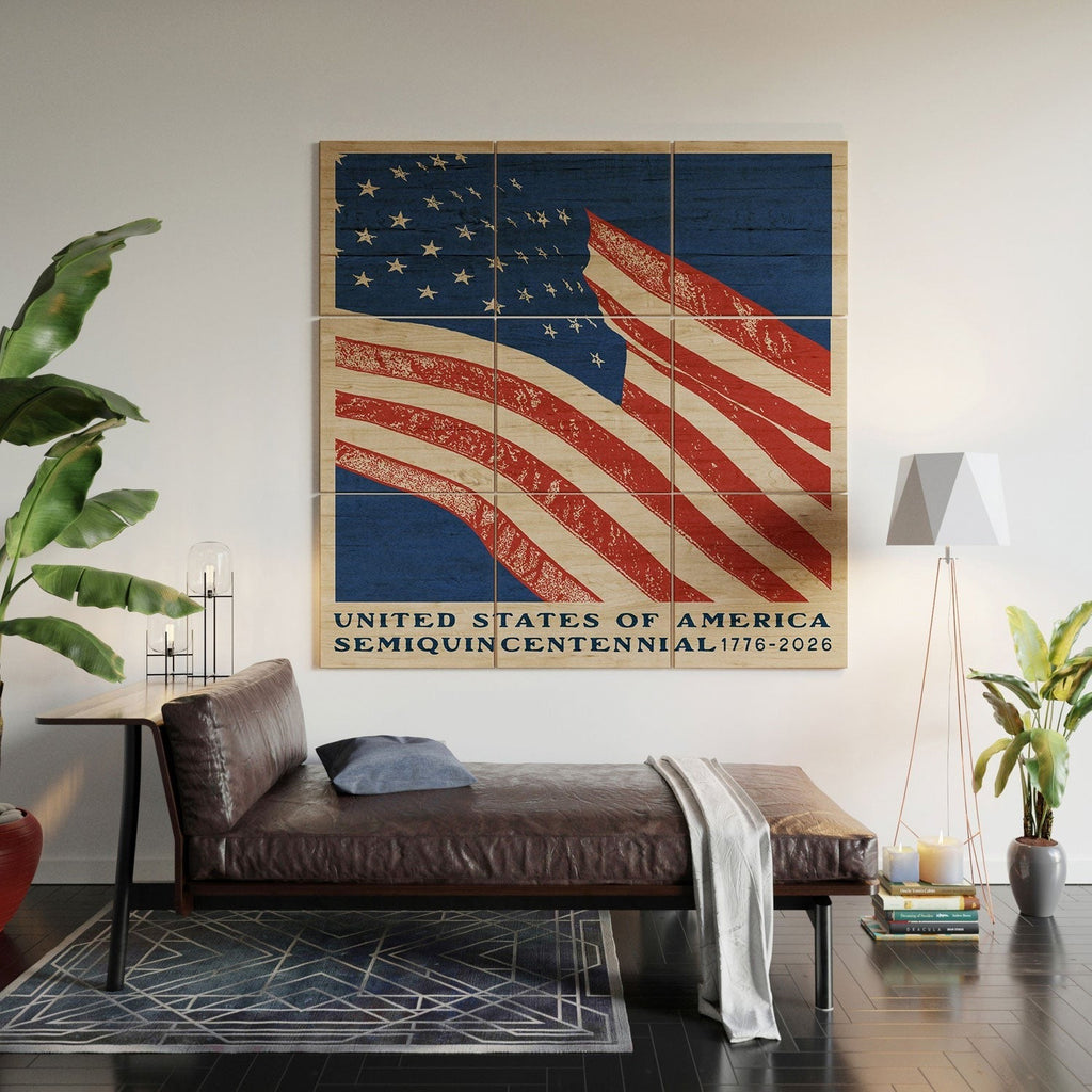 DENY Designs Stars n Stripes Semiquincentennial Wood Wall Mural
